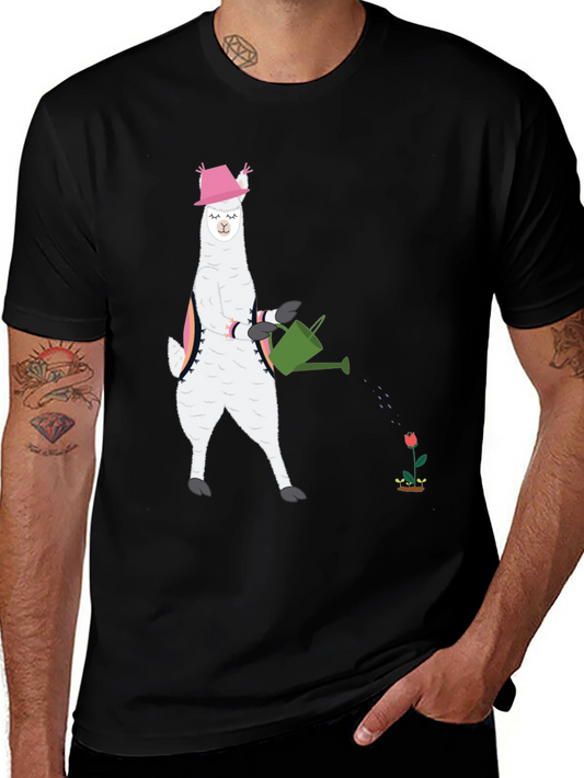 Llama Gardening T-Shirt - Cute Animal Tee