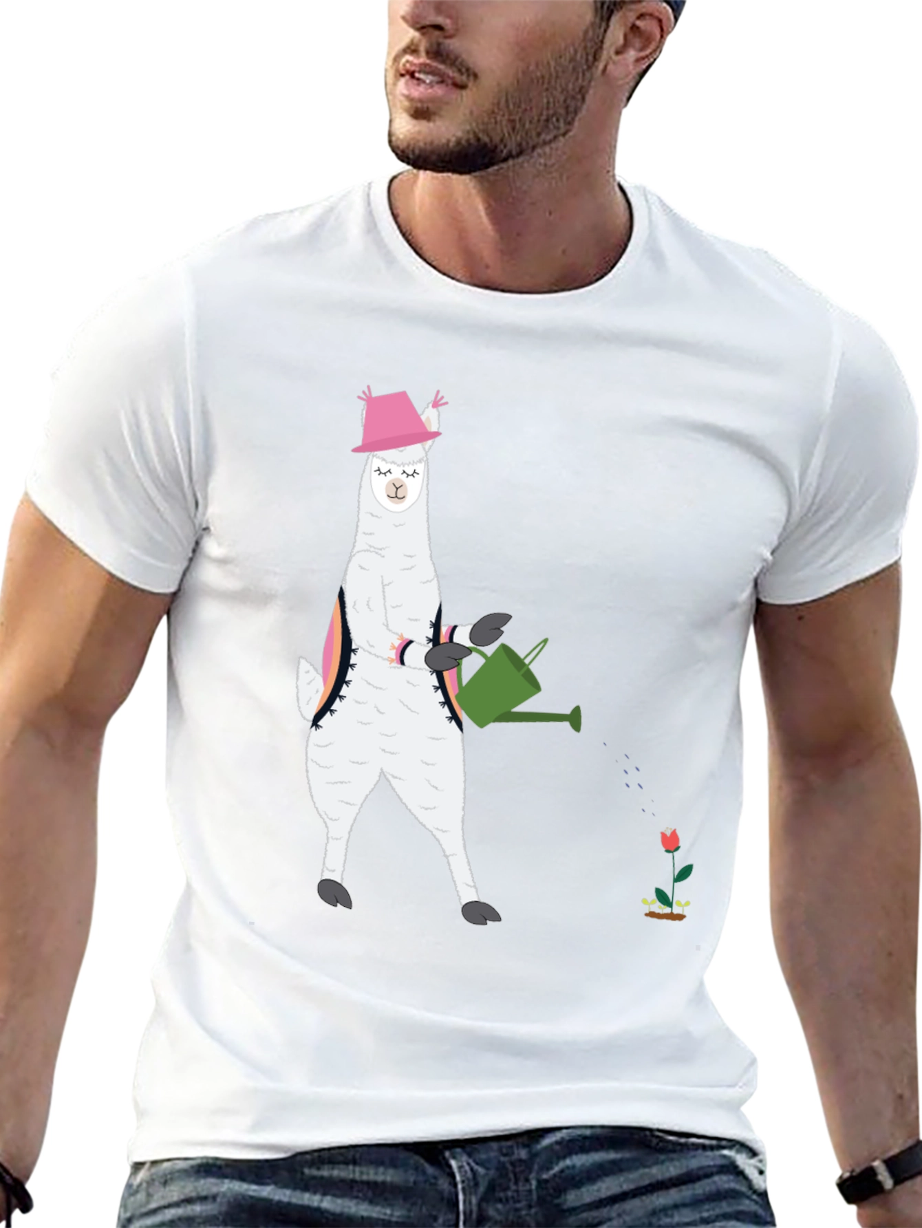Llama Gardening T-Shirt - Cute Animal Tee