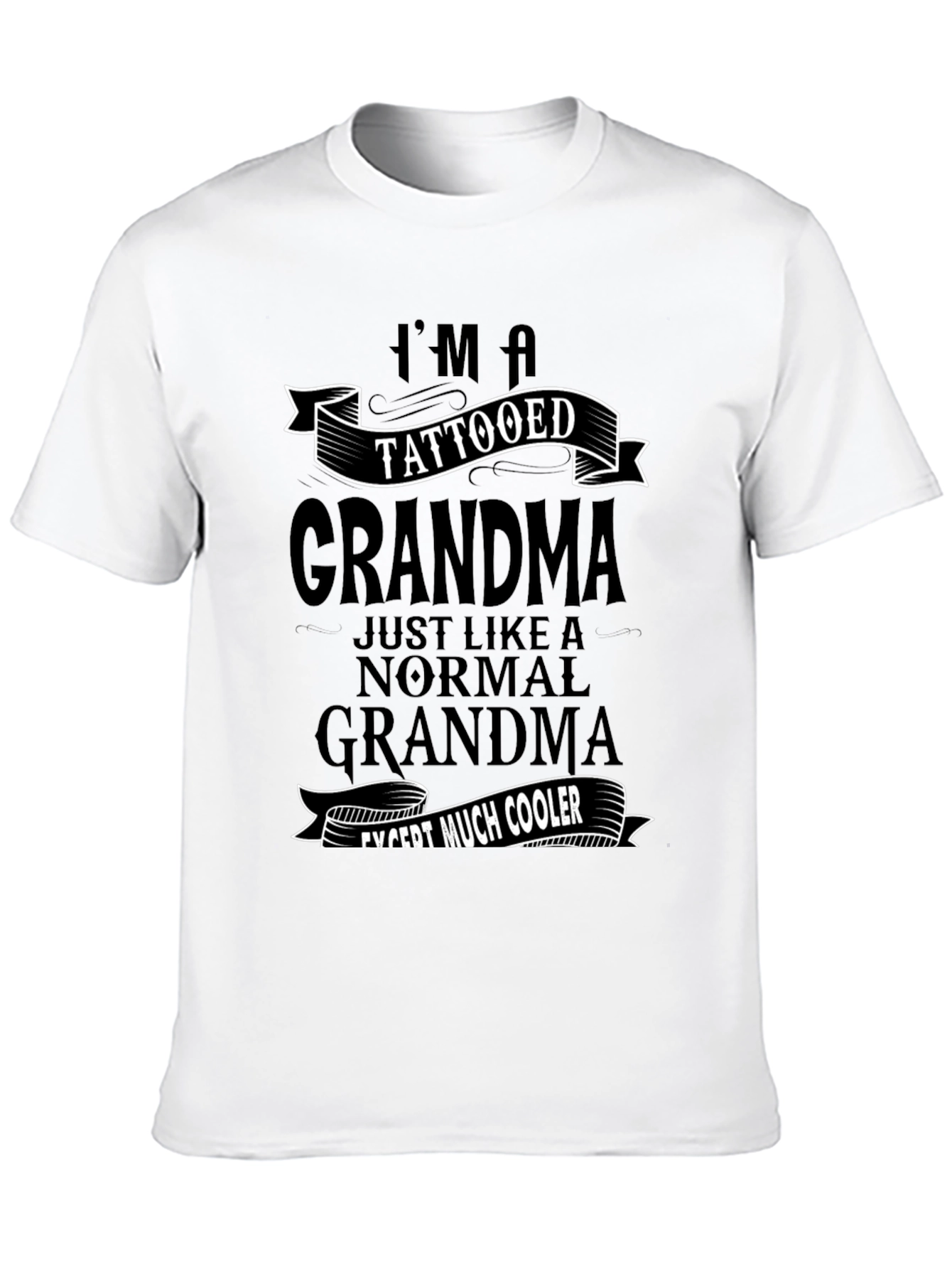 Tattooed Grandma Black Graphic T-Shirt