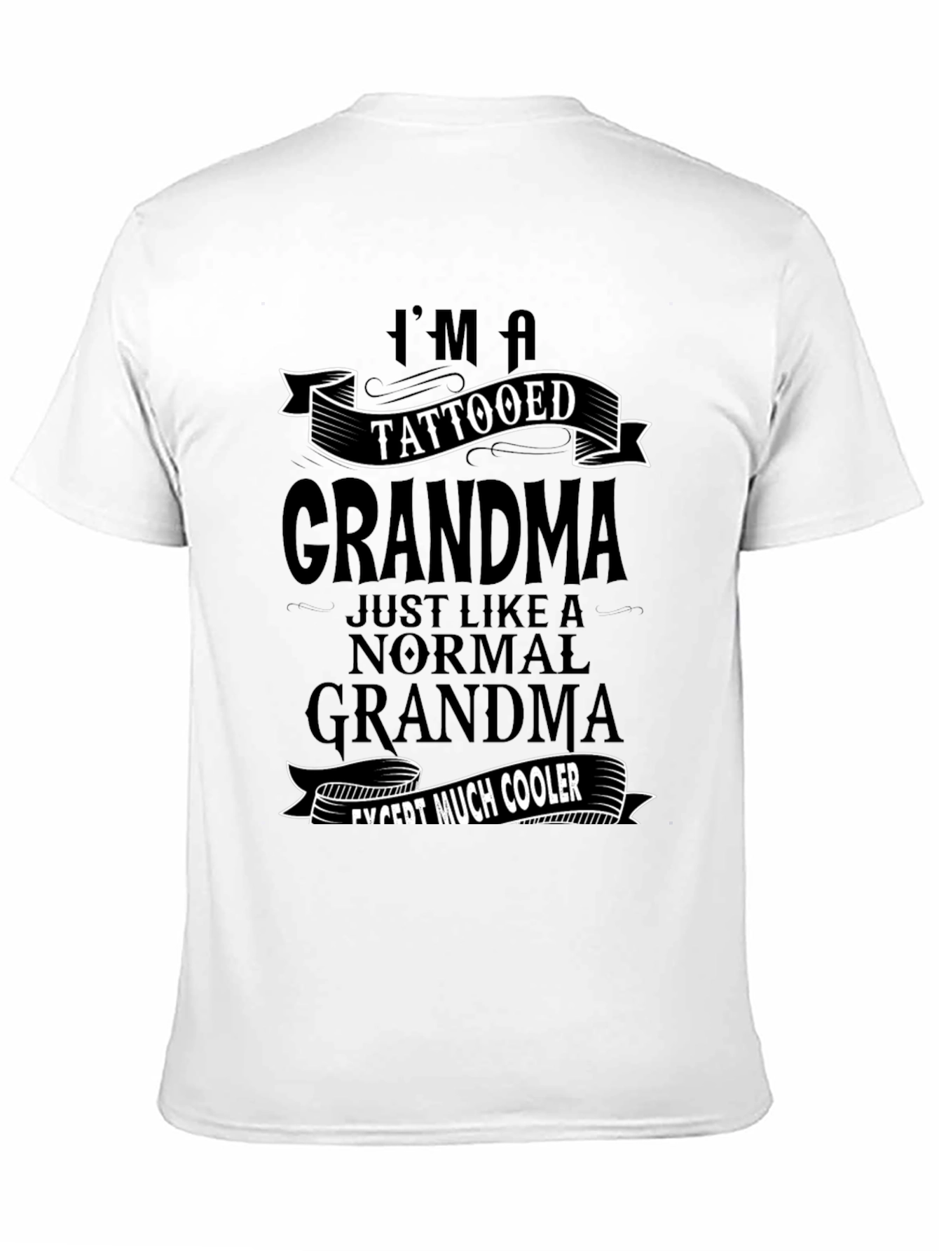 Tattooed Grandma Black Graphic T-Shirt