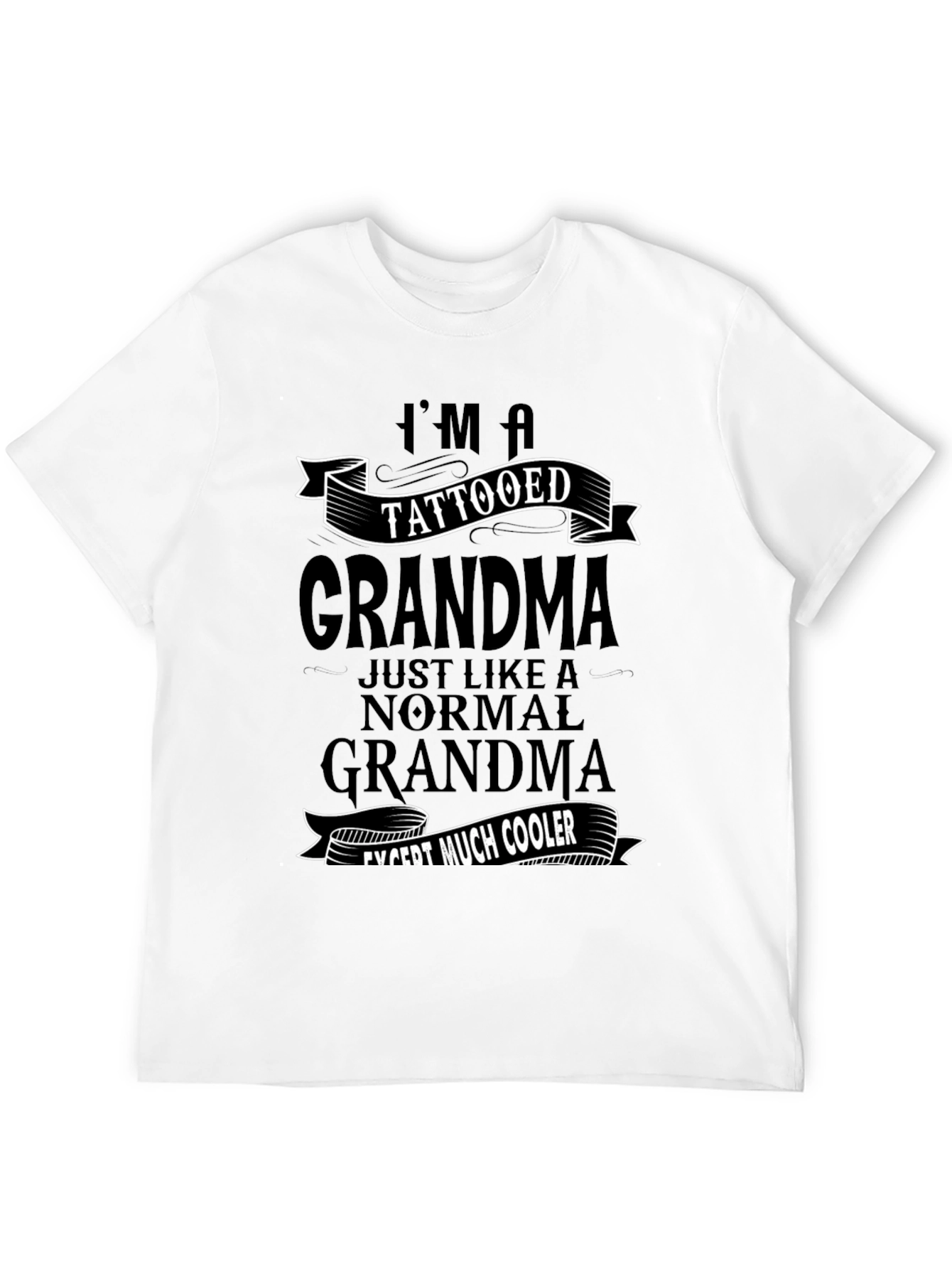 Tattooed Grandma Black Graphic T-Shirt