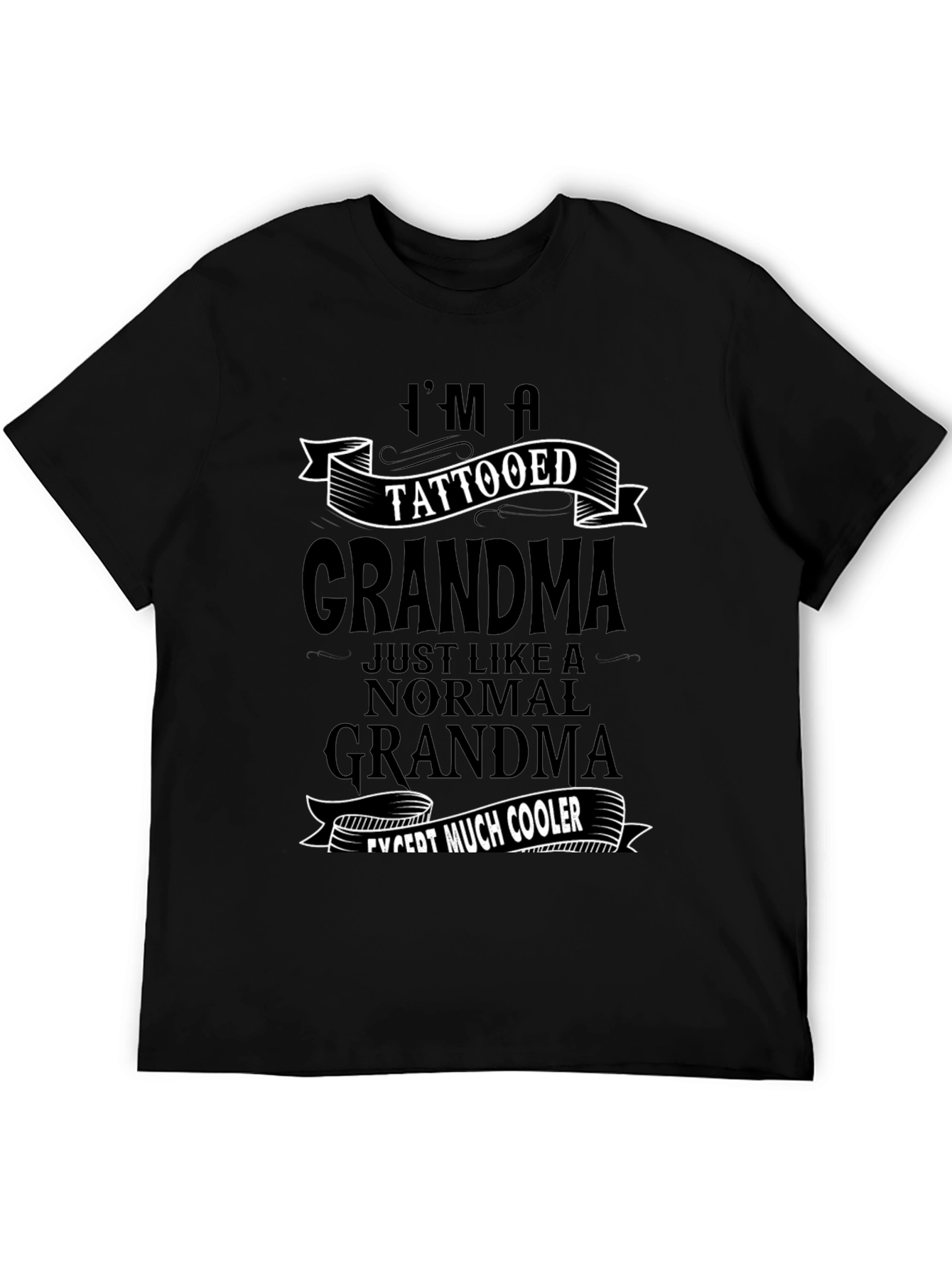 Tattooed Grandma Black Graphic T-Shirt