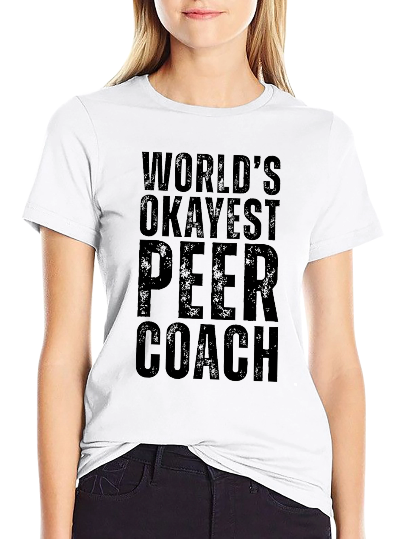 Worlds Okayest Peer Coach - Novelty T-Shirt