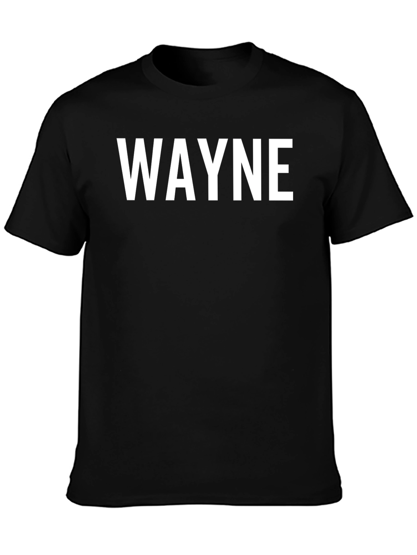WAYNE Black Cotton T-Shirt - Personalized Name Tee