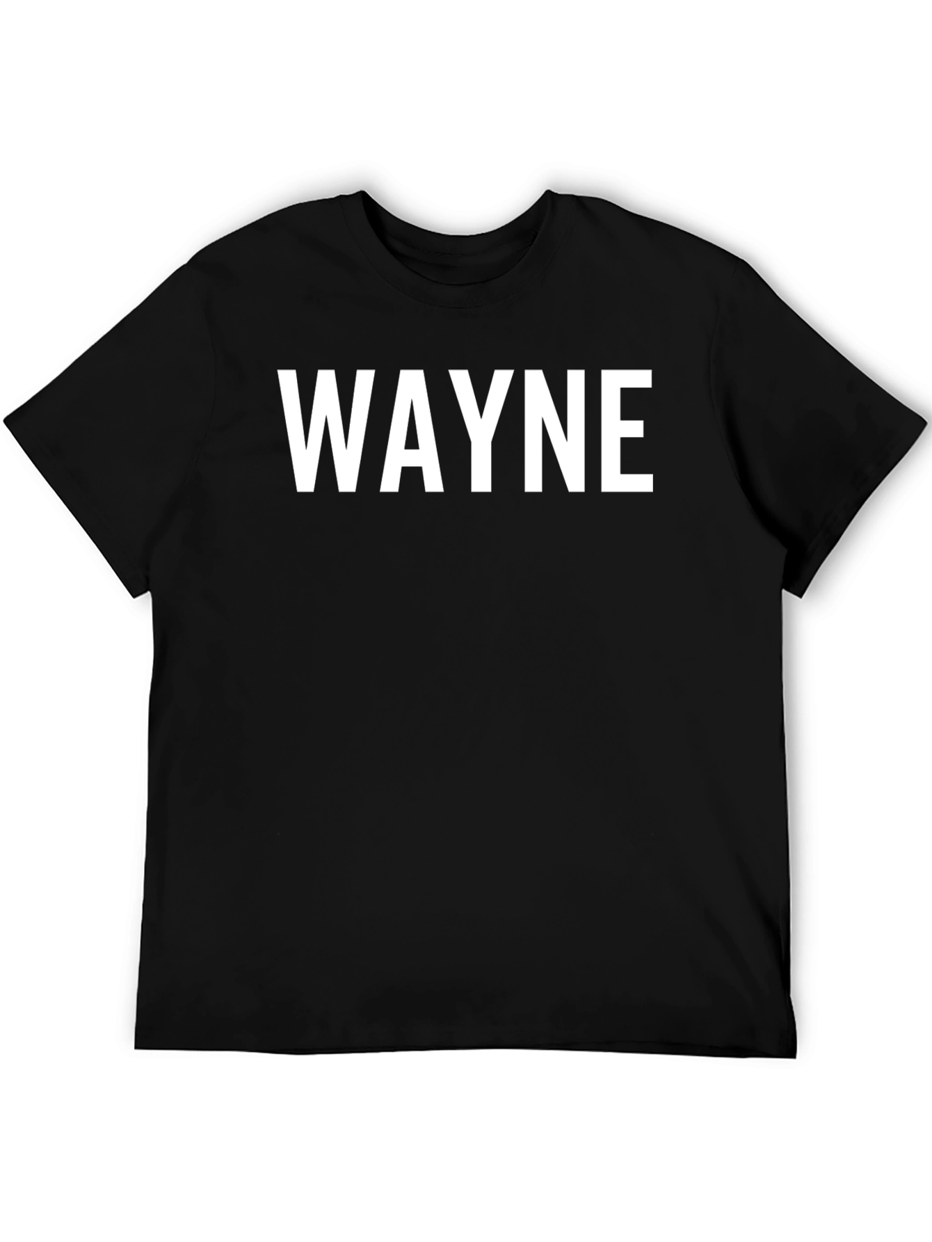 WAYNE Black Cotton T-Shirt - Personalized Name Tee