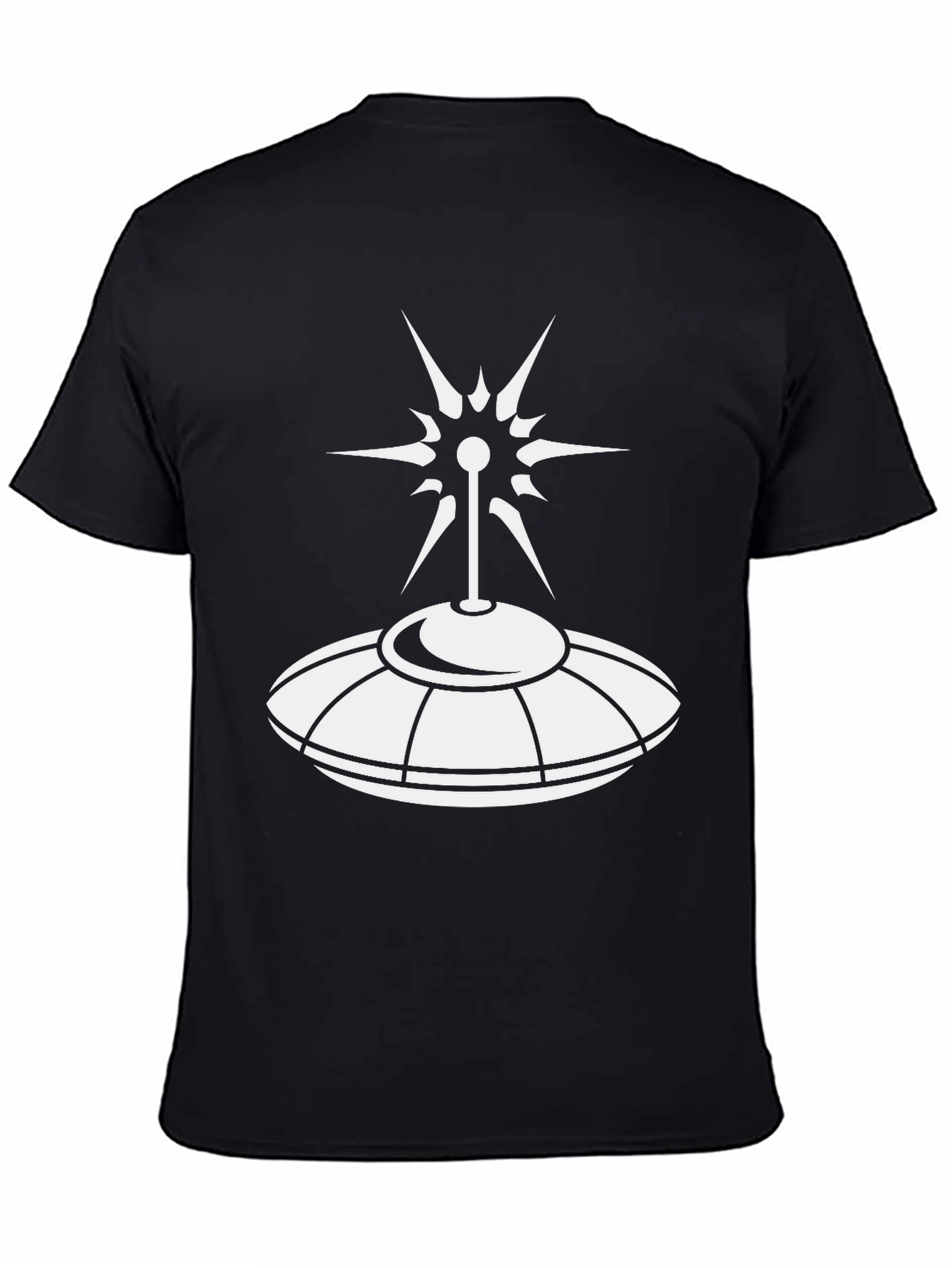 UFO Graphic T-Shirt - Black Cotton Alien Tee