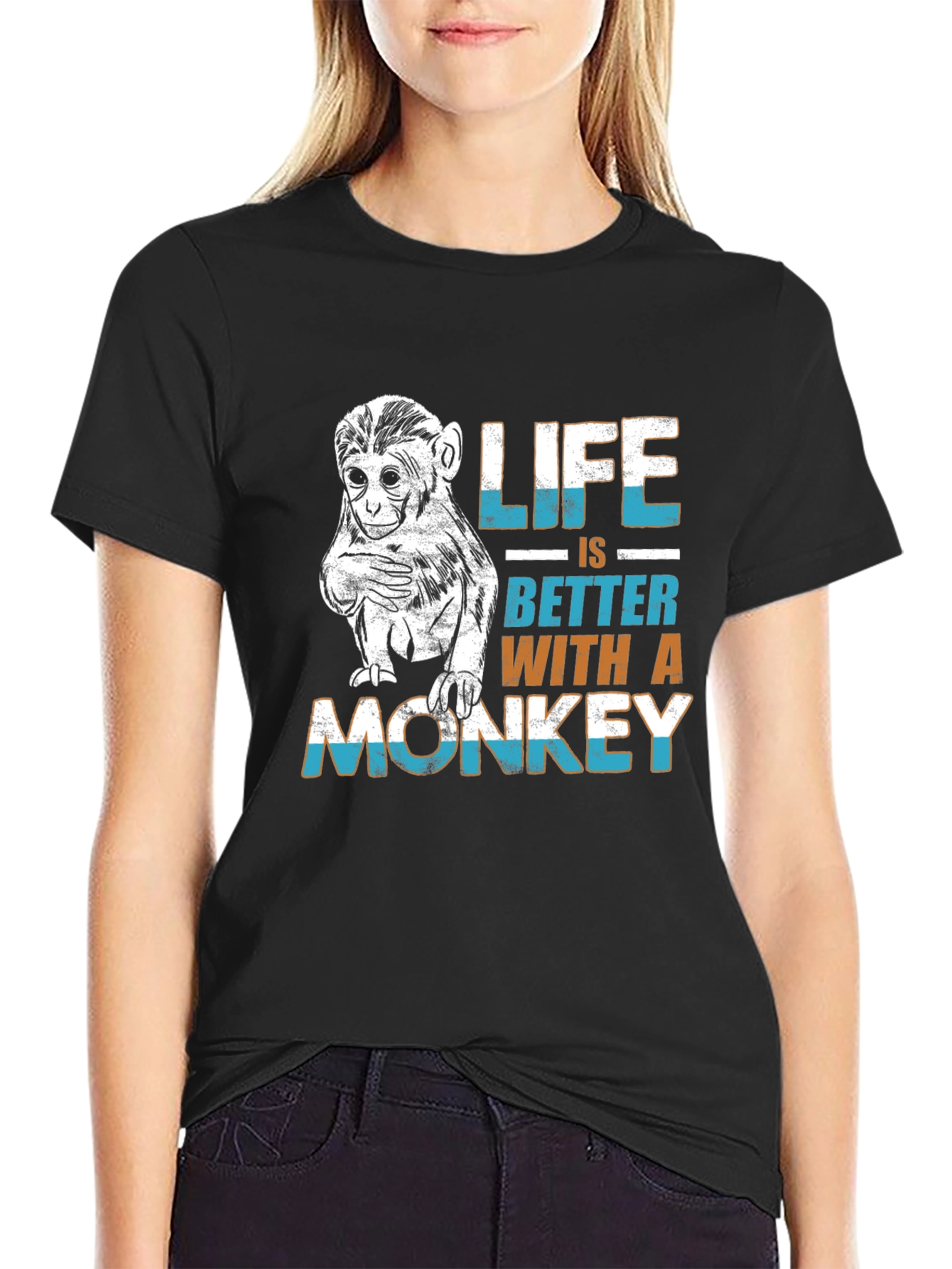 Life is Better Monkey Graphic Tee