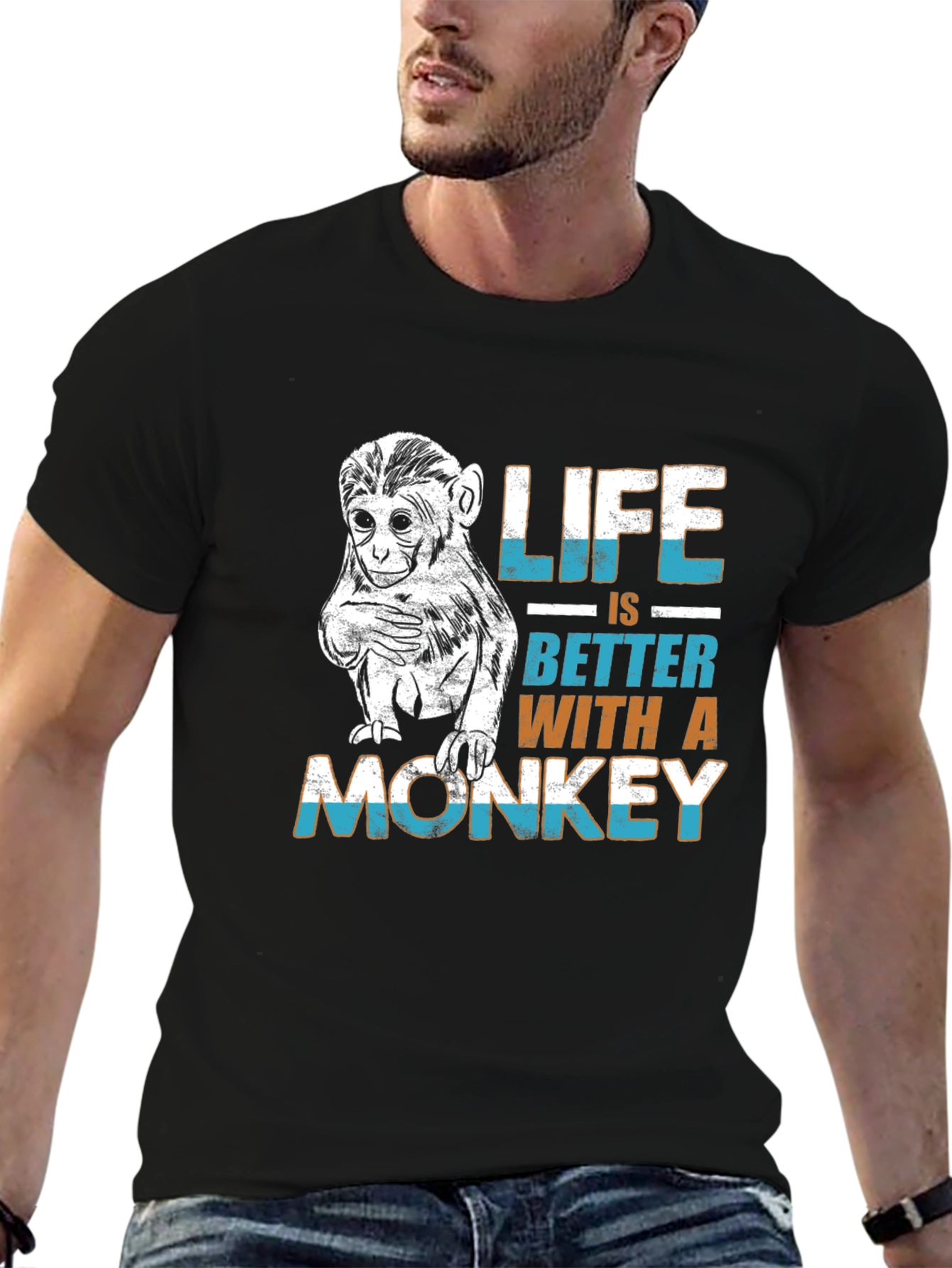 Life is Better Monkey Graphic Tee