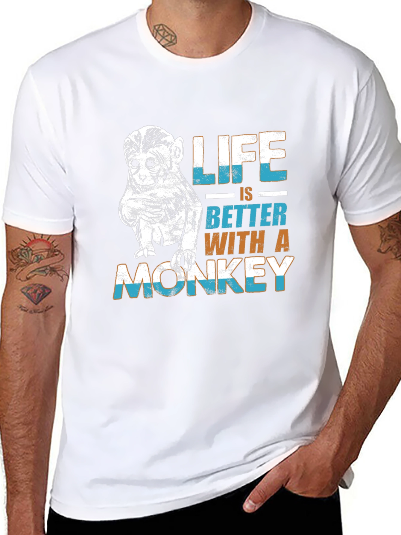 Life is Better Monkey Graphic Tee