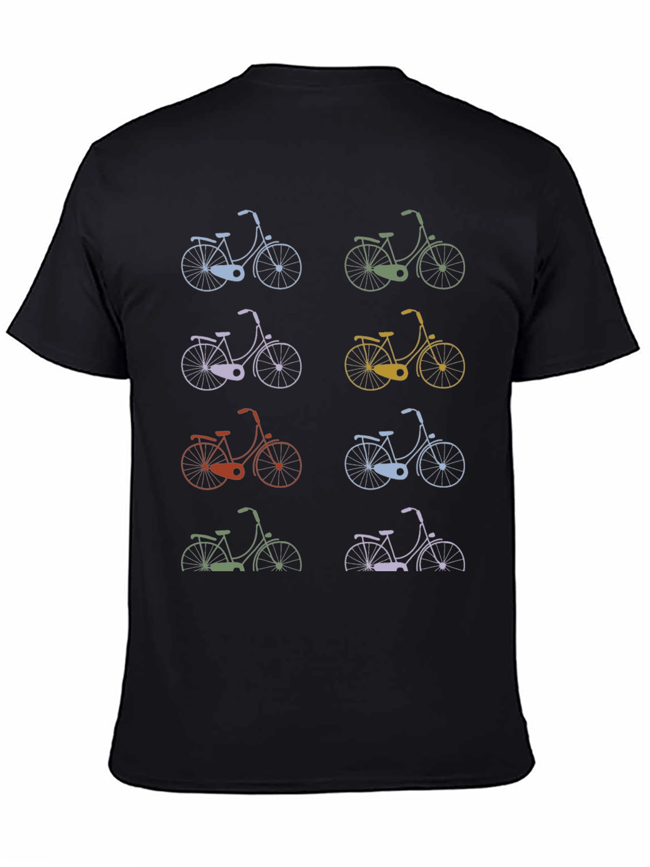 Retro Bike Print T-Shirt - Cycle Style