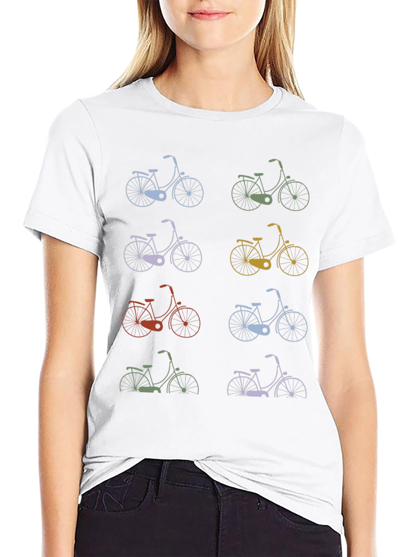 Retro Bike Print T-Shirt - Cycle Style