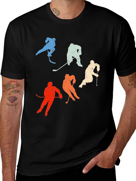 Retro Hockey Player T-Shirt - Vintage Style