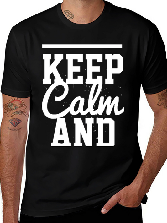 Keep Calm T-Shirt - Mens Black Graphic Tee