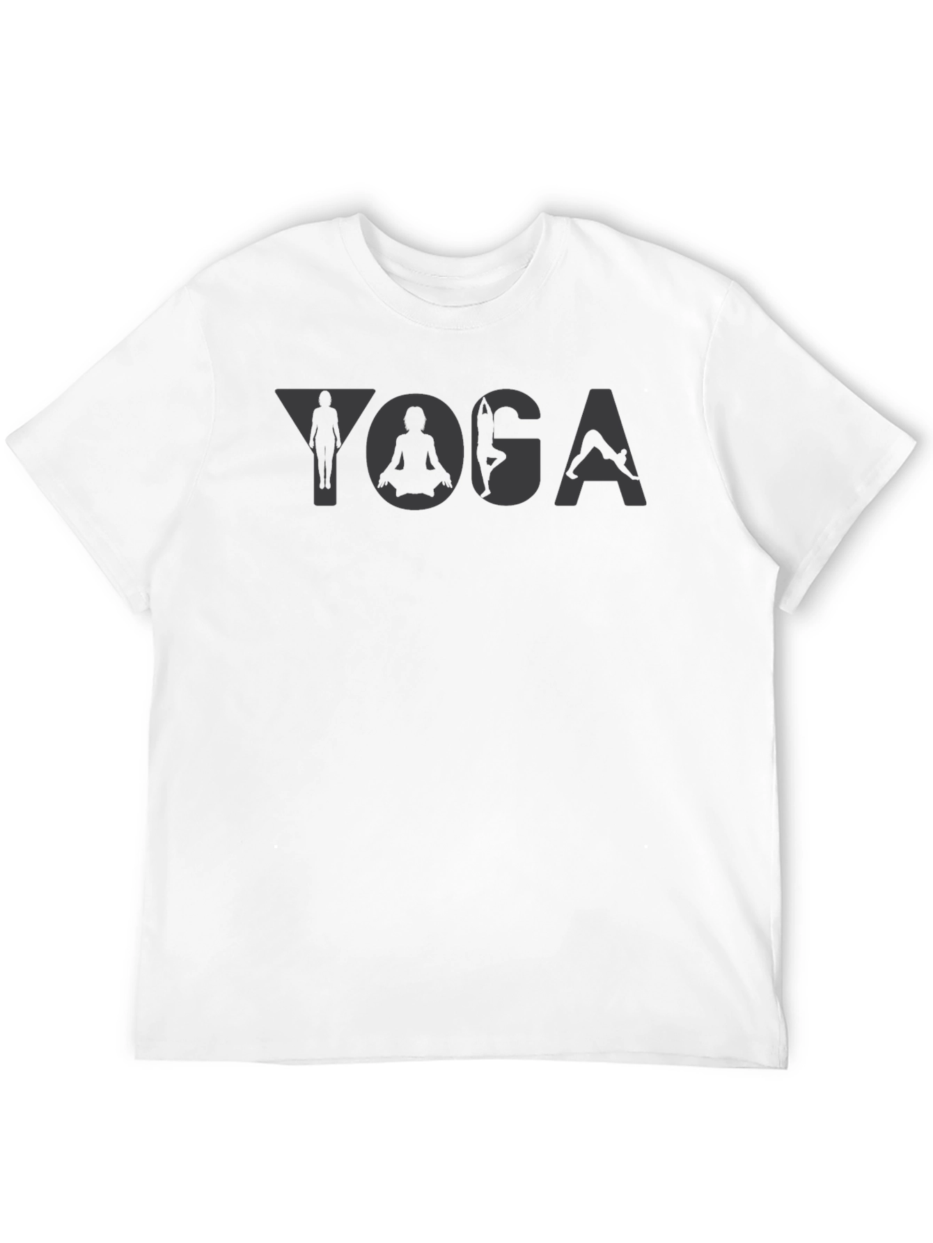 Yoga Poses Graphic Print Black T-Shirt
