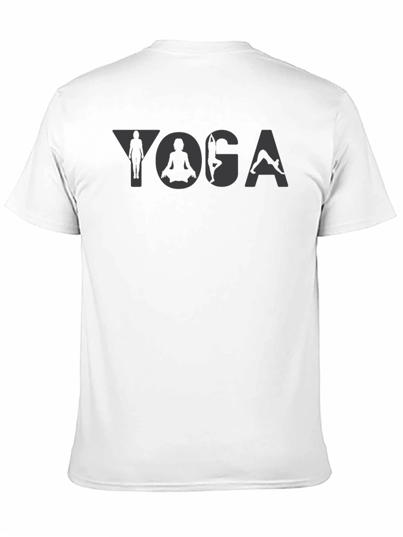 Yoga Poses Graphic Print Black T-Shirt