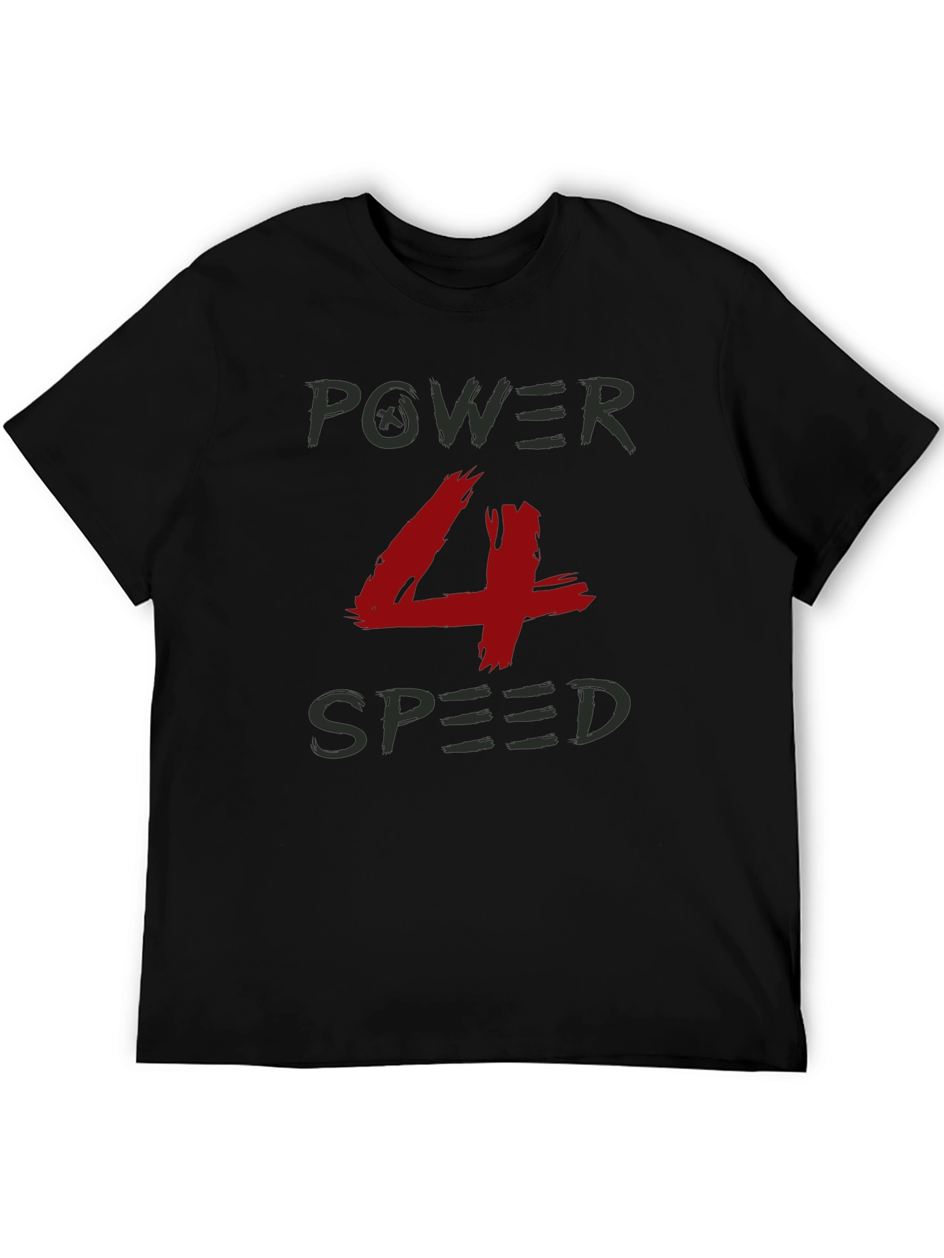 Power 4 Speed Graphic T-Shirt - Black Crew Neck