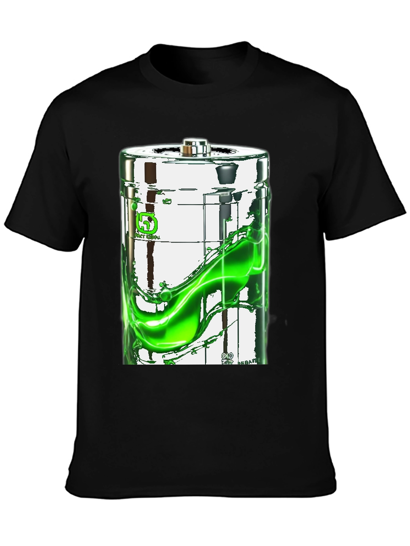 Battery Graphic Print Black T-Shirt