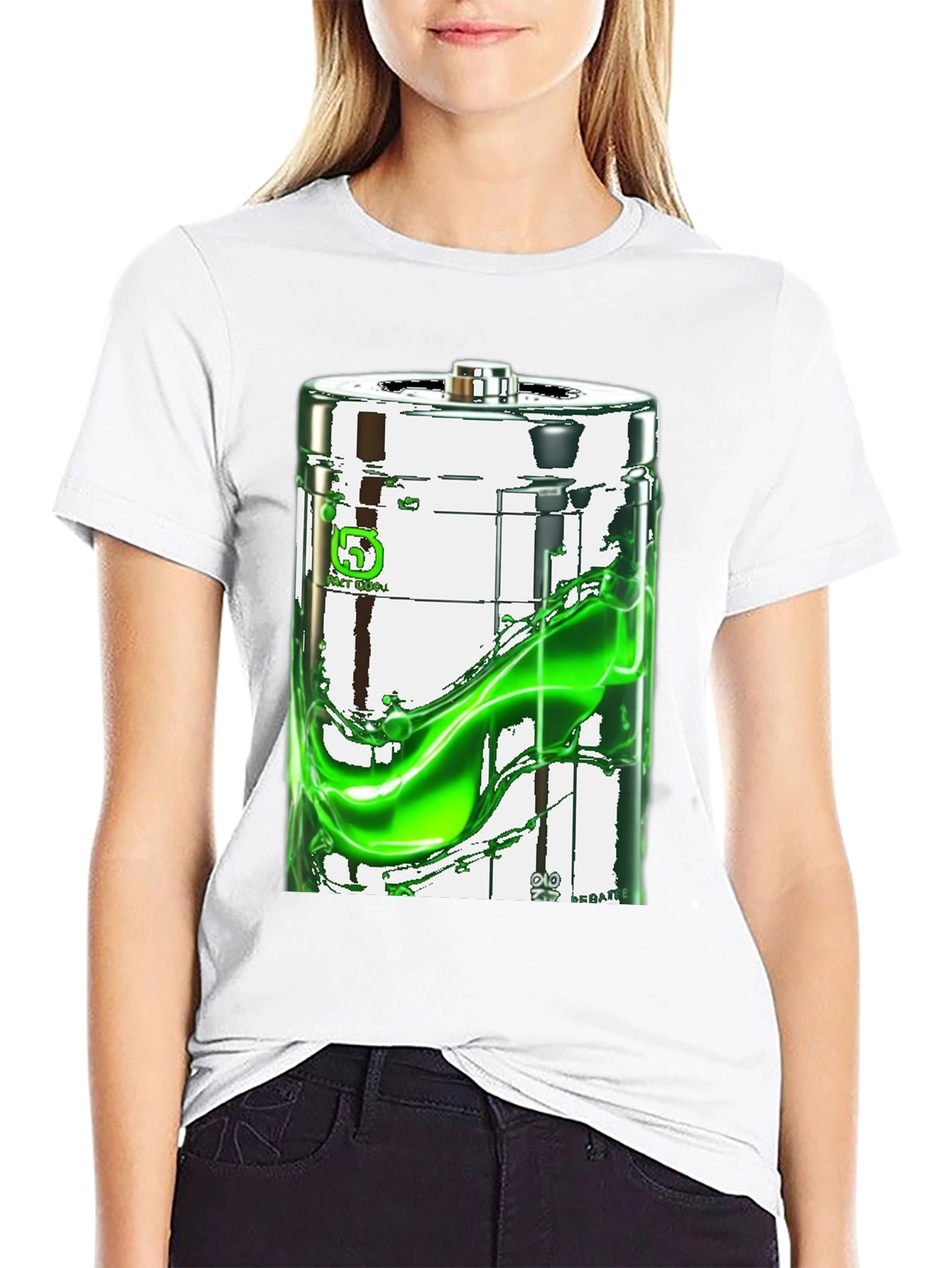 Battery Graphic Print Black T-Shirt