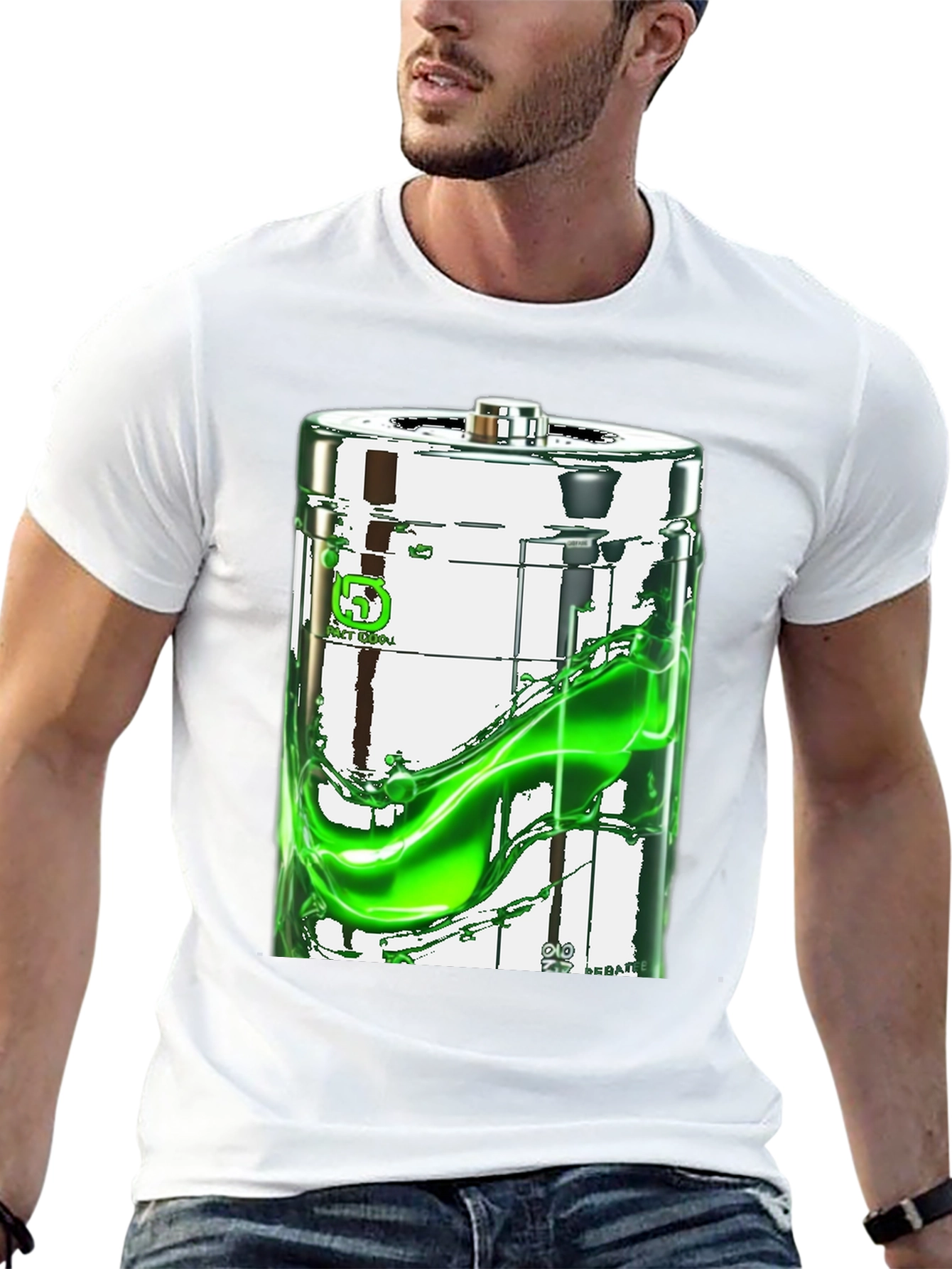 Battery Graphic Print Black T-Shirt