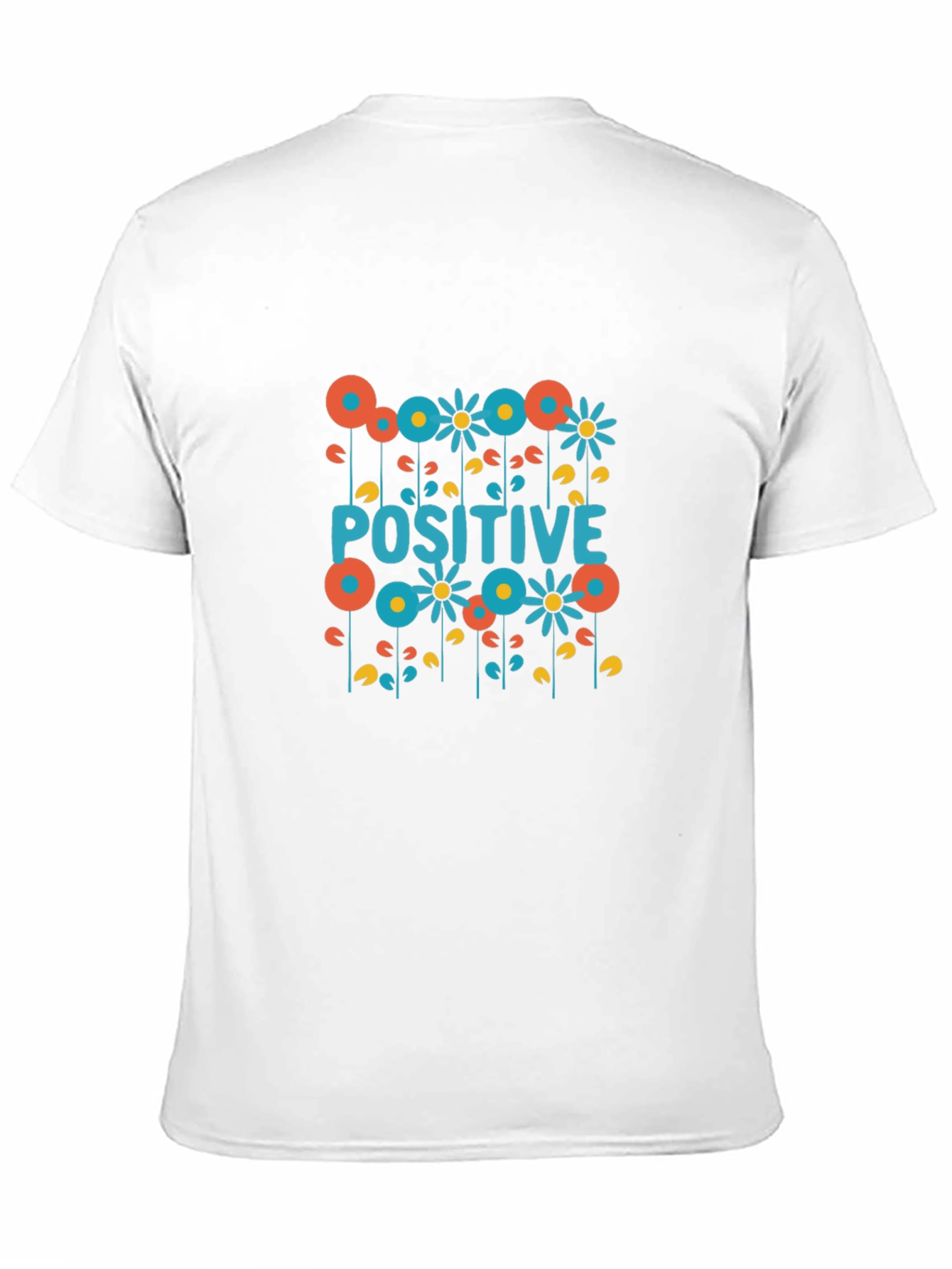 Positive Floral Graphic Tee - Black Cotton T-Shirt