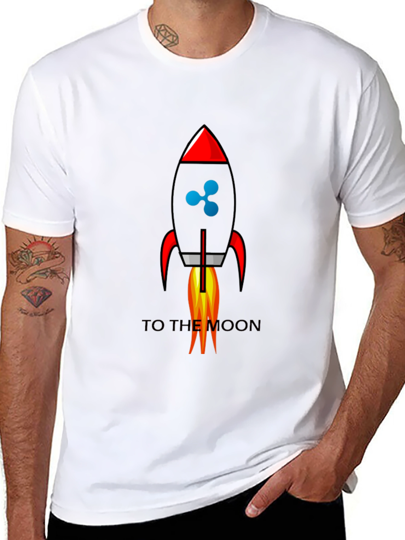 Ripple to the Moon Black Graphic T-Shirt