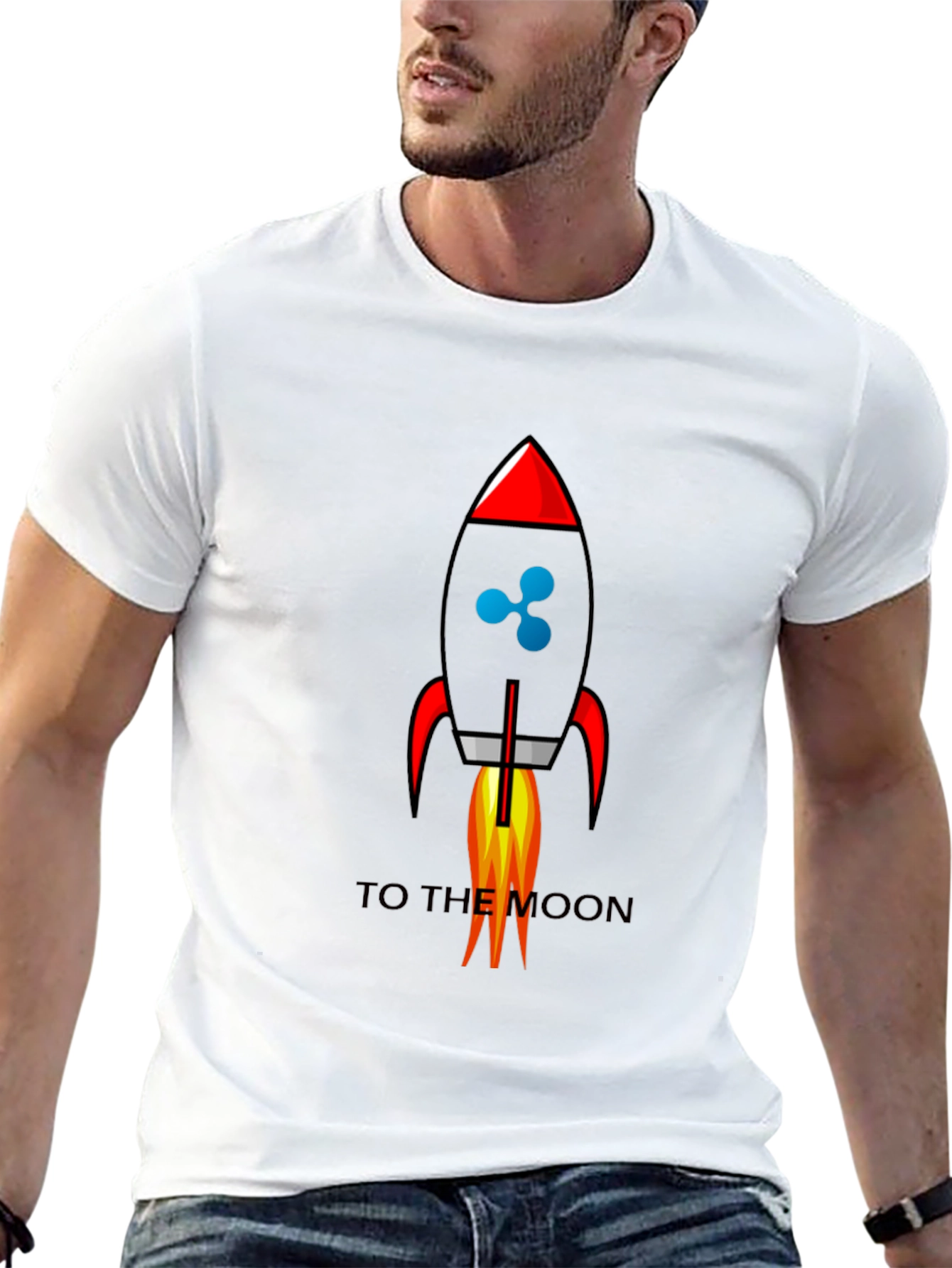 Ripple to the Moon Black Graphic T-Shirt