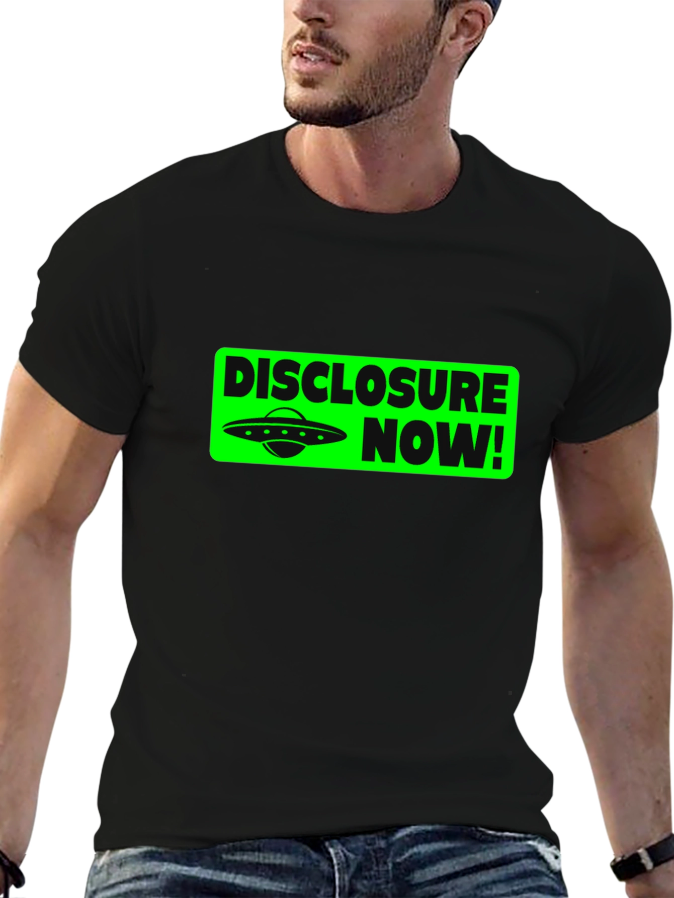 Disclosure Now! UFO Graphic Tee - Black Cotton T-Shirt