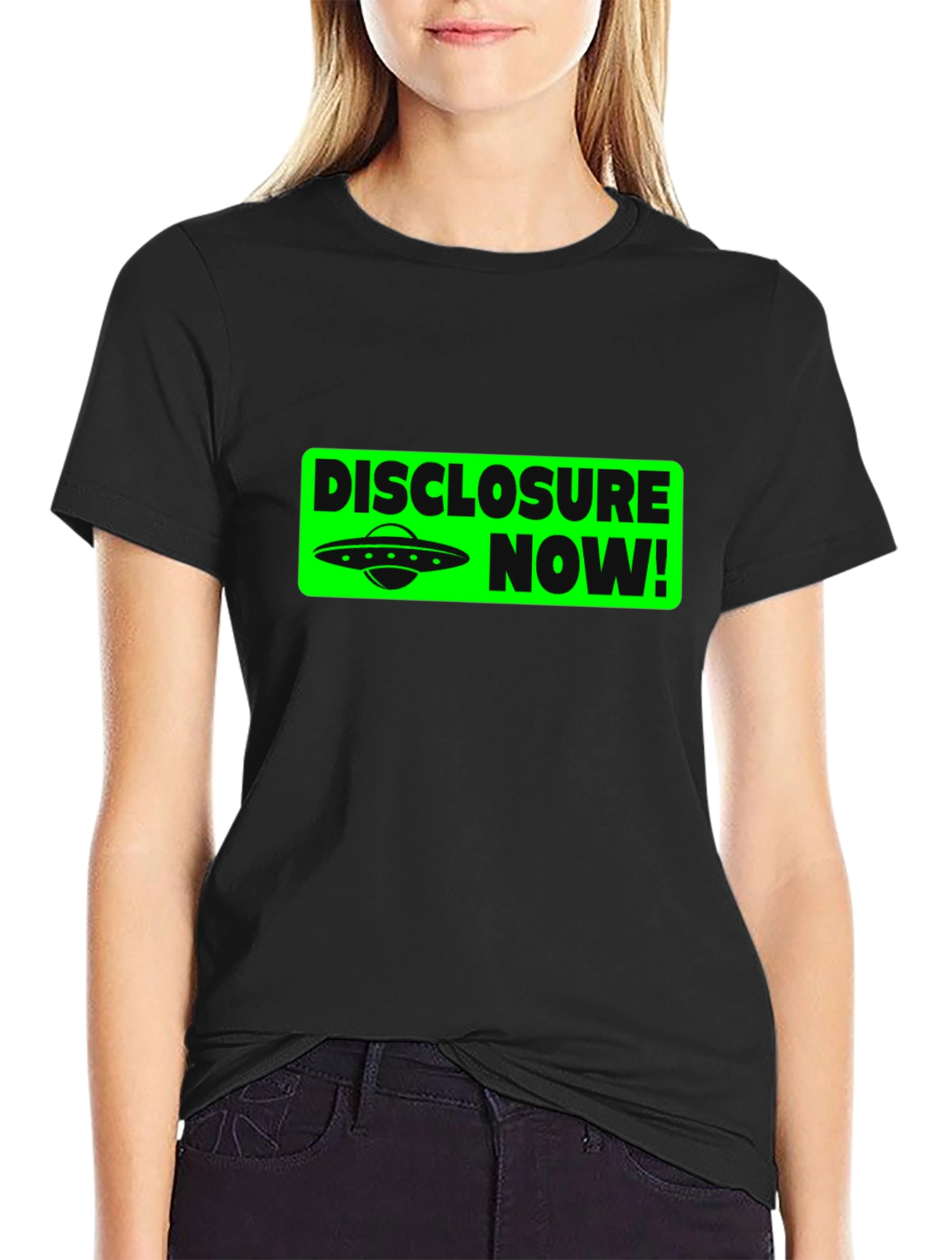 Disclosure Now! UFO Graphic Tee - Black Cotton T-Shirt