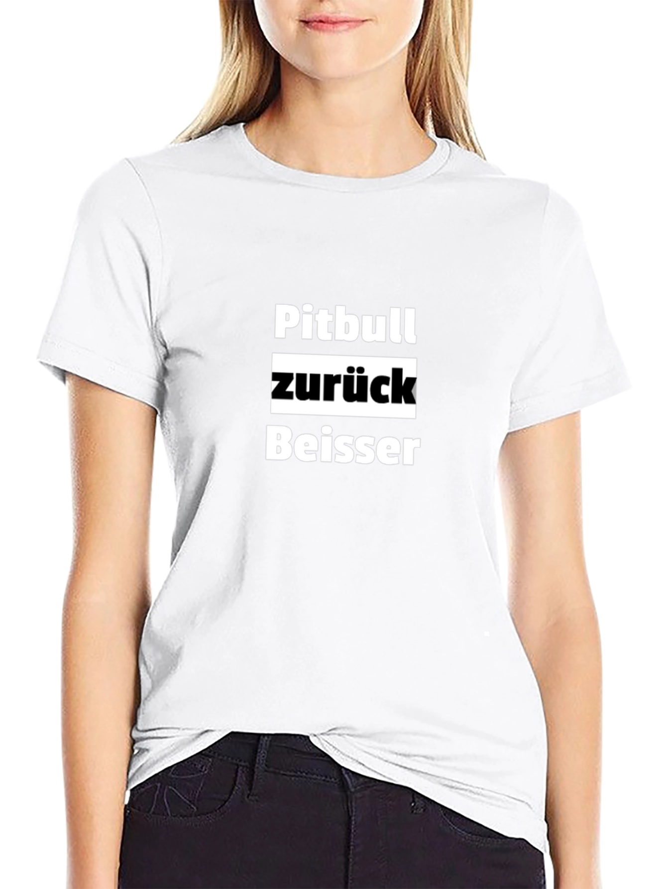 Pitbull Zurück Beisser Black T-Shirt