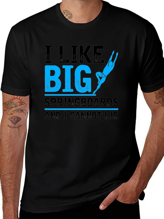 Funny I Like Big Springboards Mens Black T-Shirt