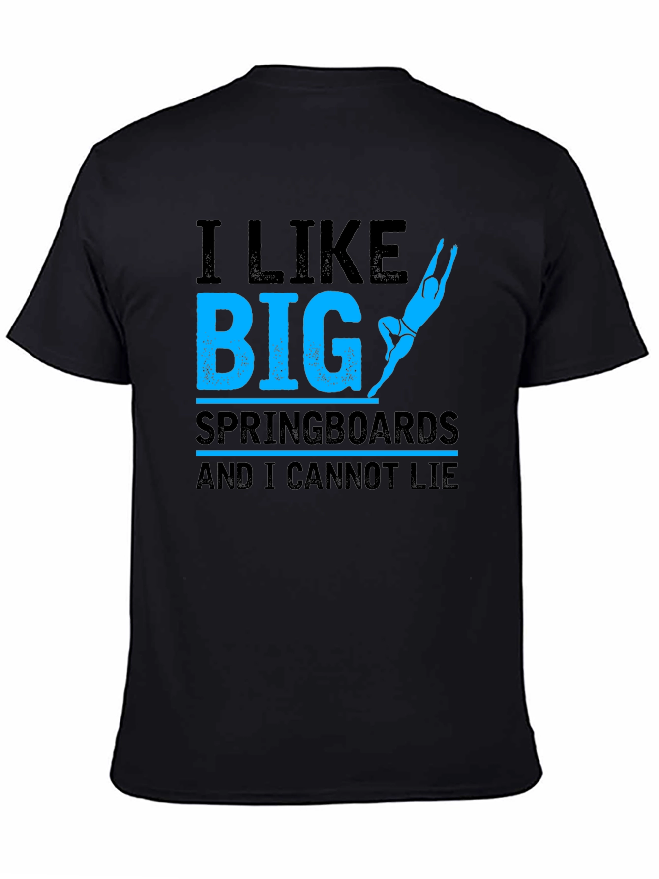 Funny I Like Big Springboards Mens Black T-Shirt