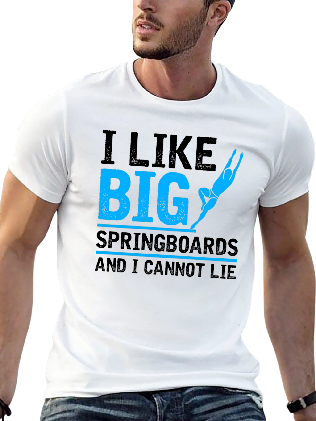 Funny I Like Big Springboards Mens Black T-Shirt