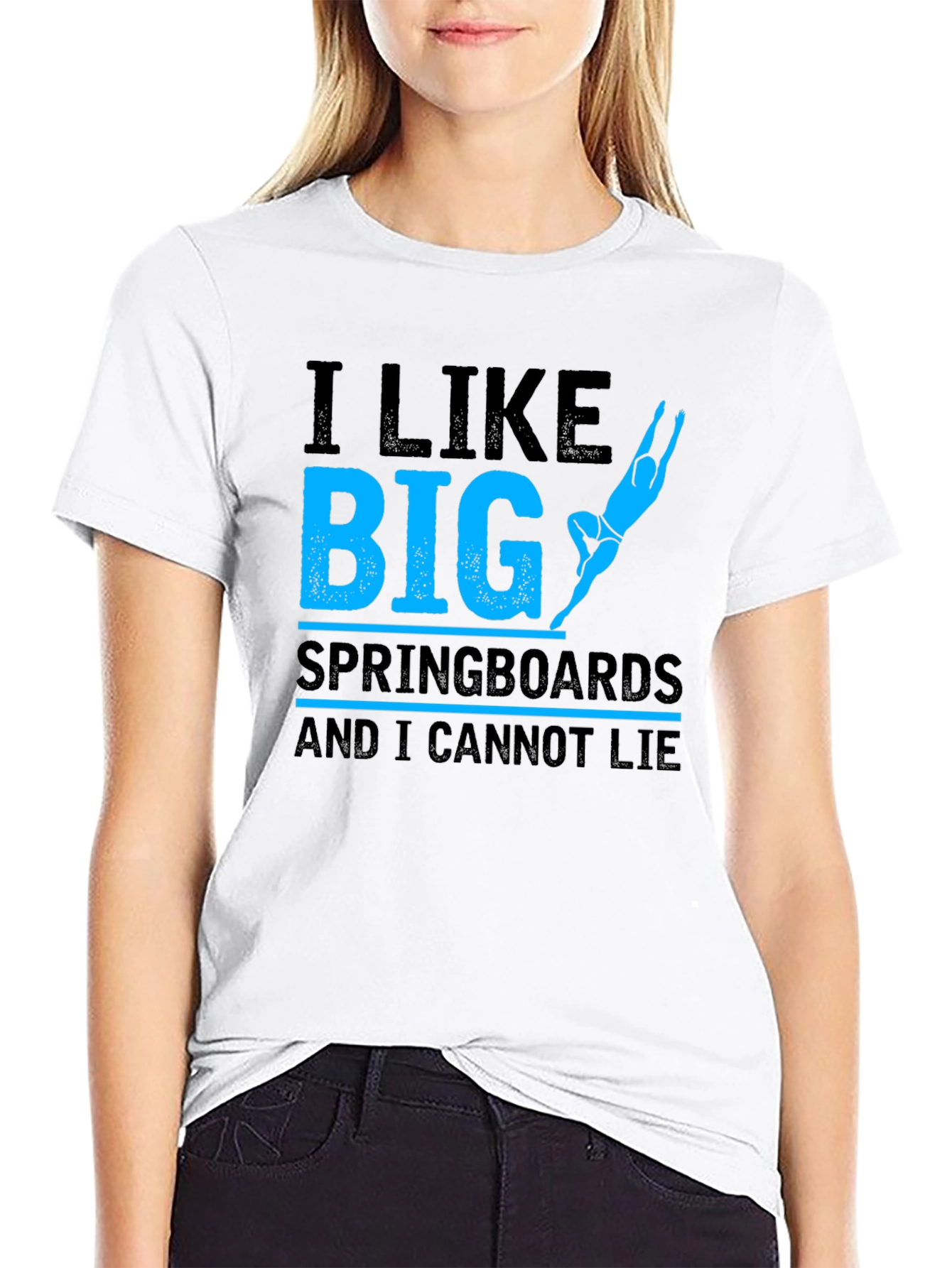 Funny I Like Big Springboards Mens Black T-Shirt