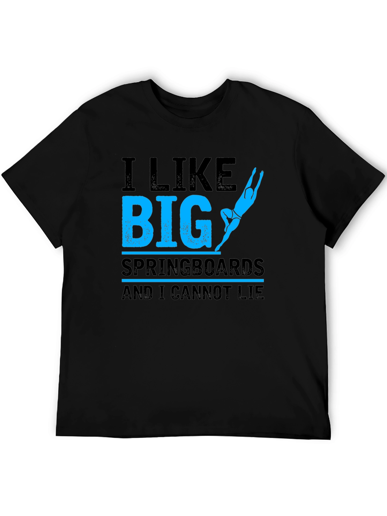 Funny I Like Big Springboards Mens Black T-Shirt