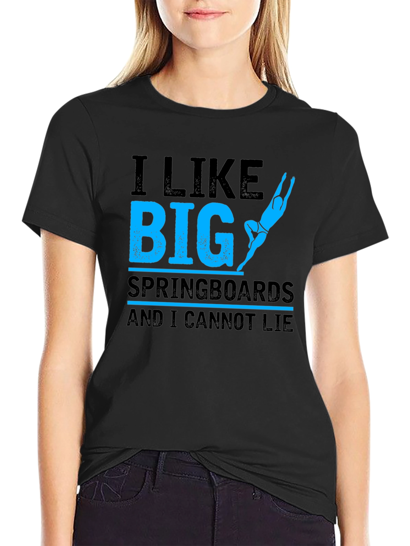Funny I Like Big Springboards Mens Black T-Shirt
