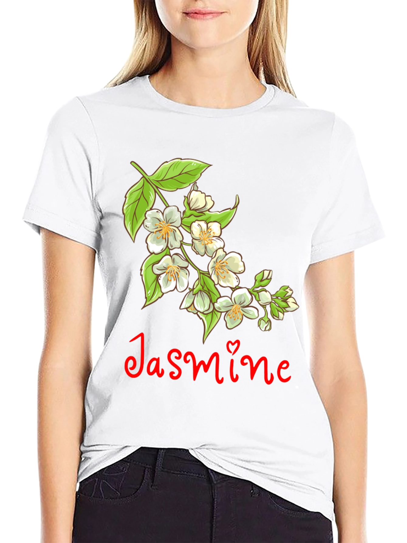 Jasmine Flower T-Shirt - Black