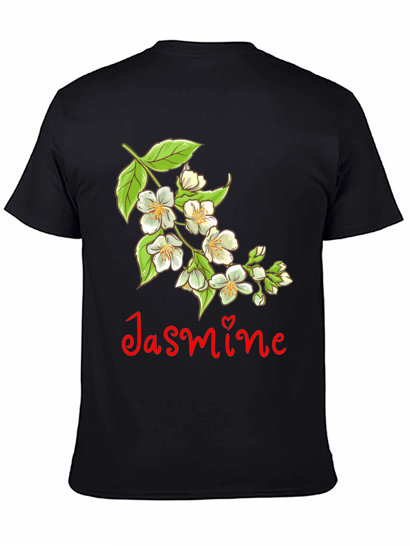 Jasmine Flower T-Shirt - Black