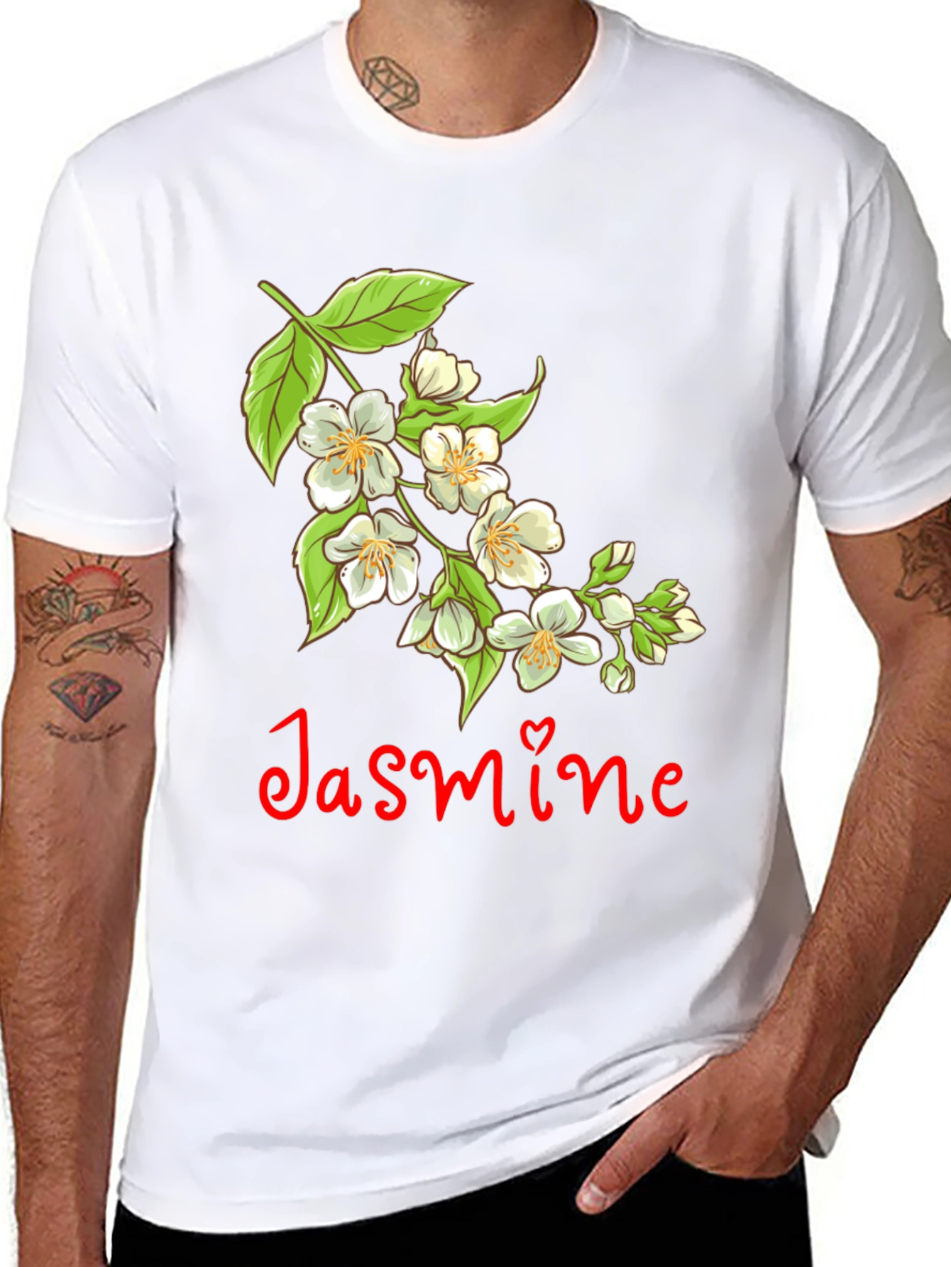 Jasmine Flower T-Shirt - Black