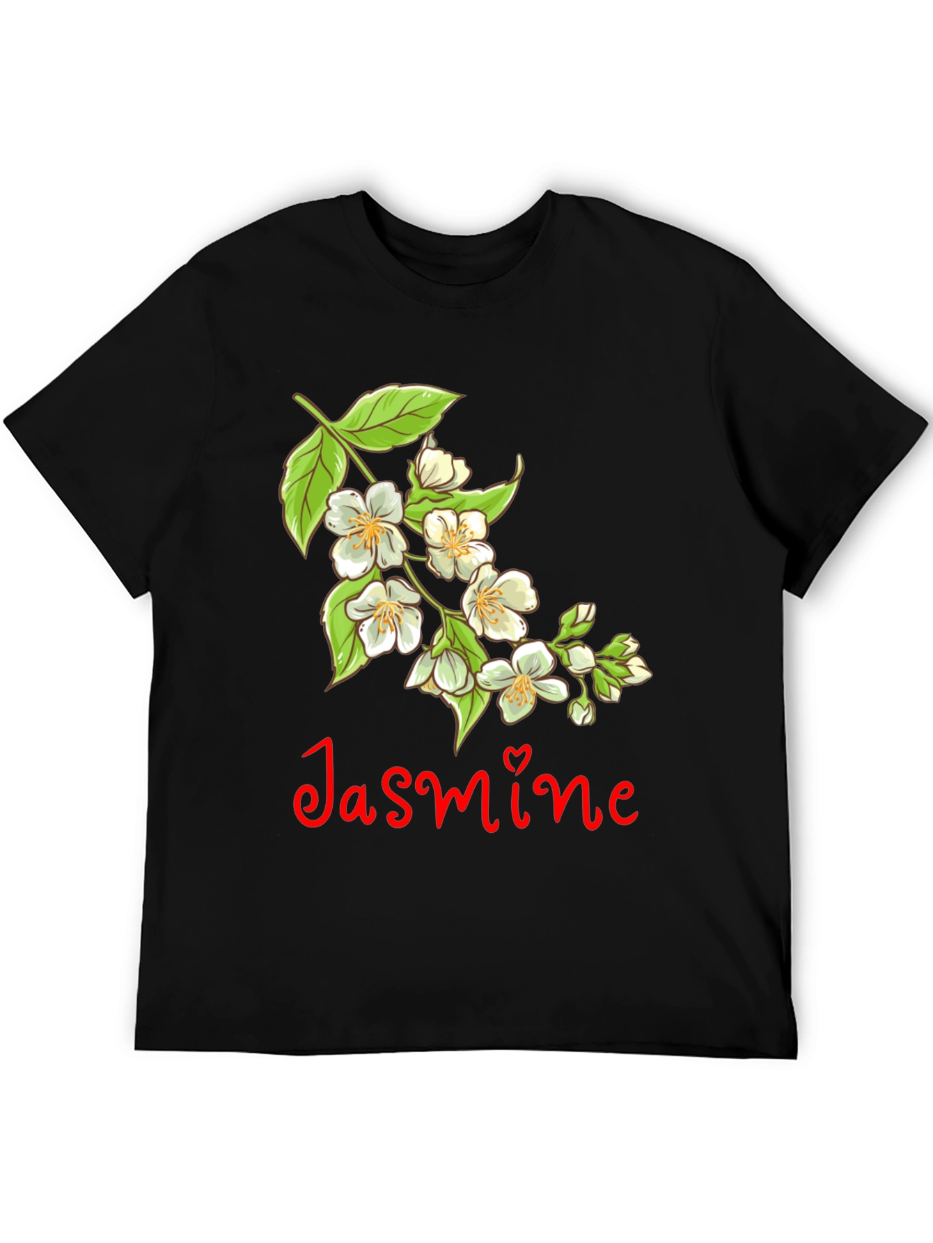 Jasmine Flower T-Shirt - Black