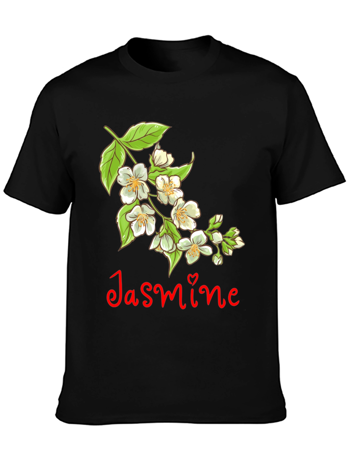 Jasmine Flower T-Shirt - Black