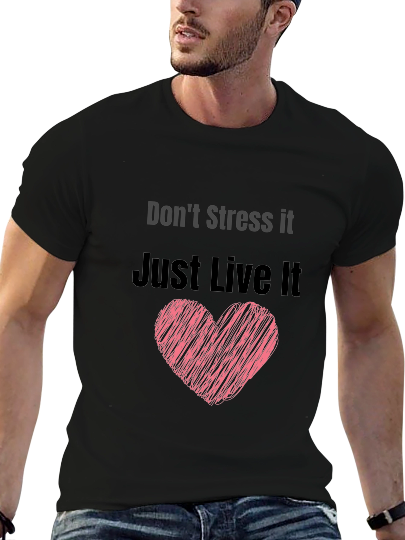 Dont Stress It Just Live It Black Tee