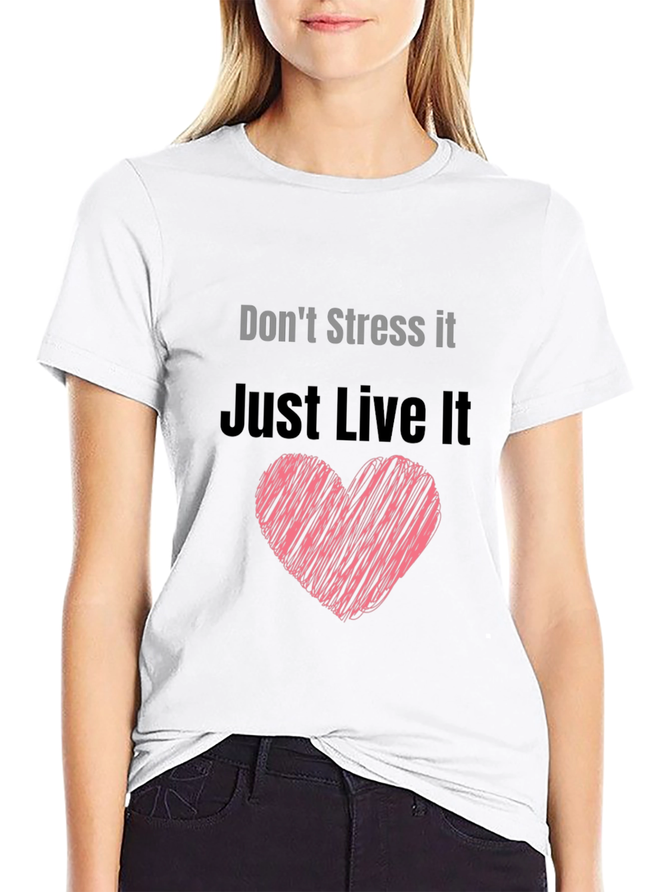 Dont Stress It Just Live It Black Tee