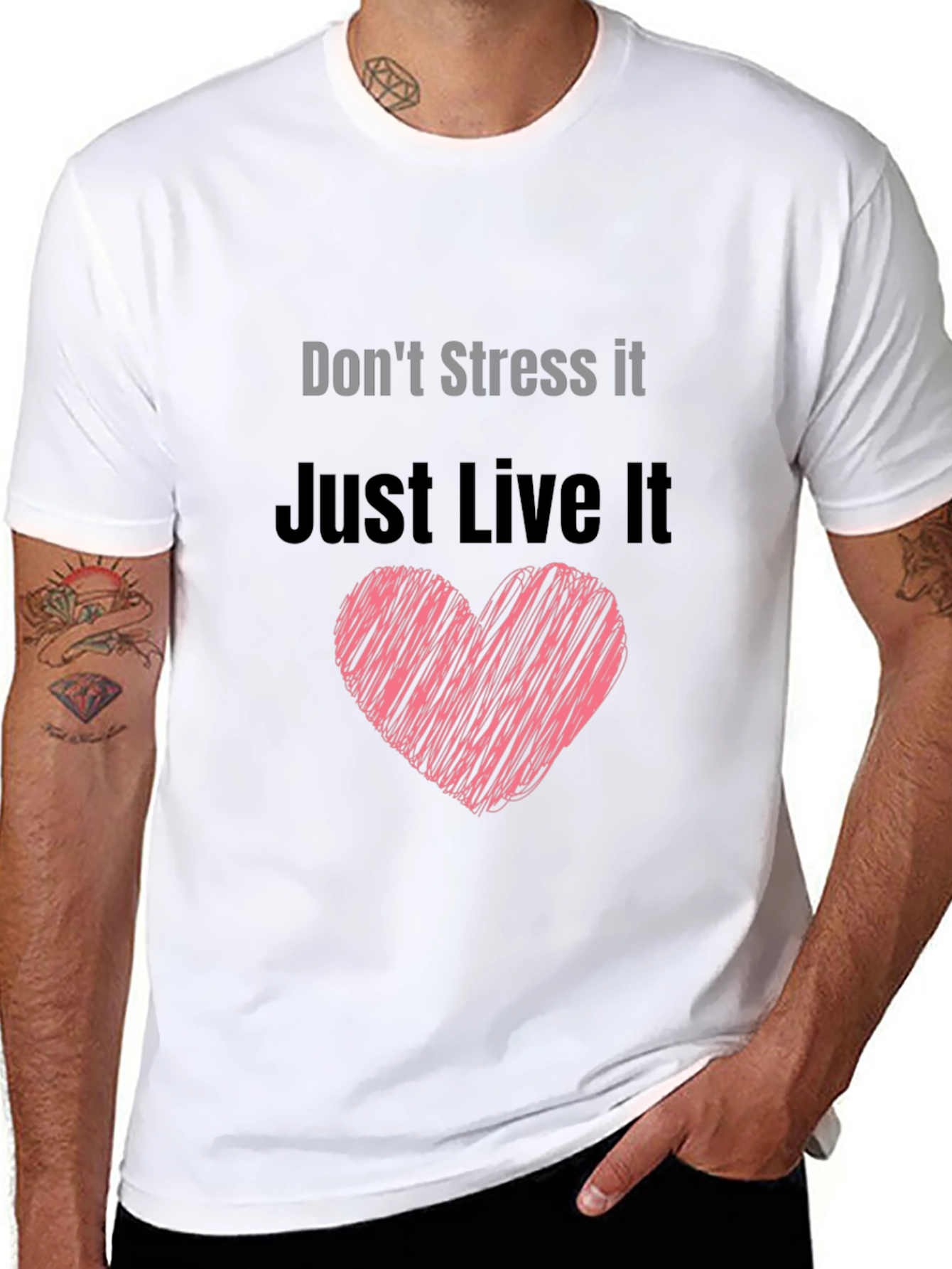 Dont Stress It Just Live It Black Tee