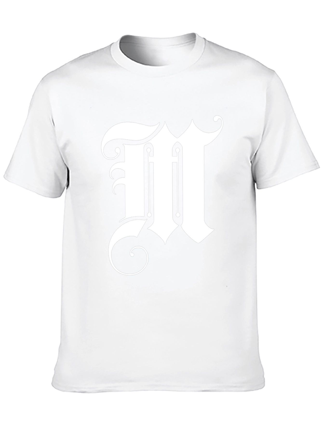 Elegant Letter M Graphic Tee - Black