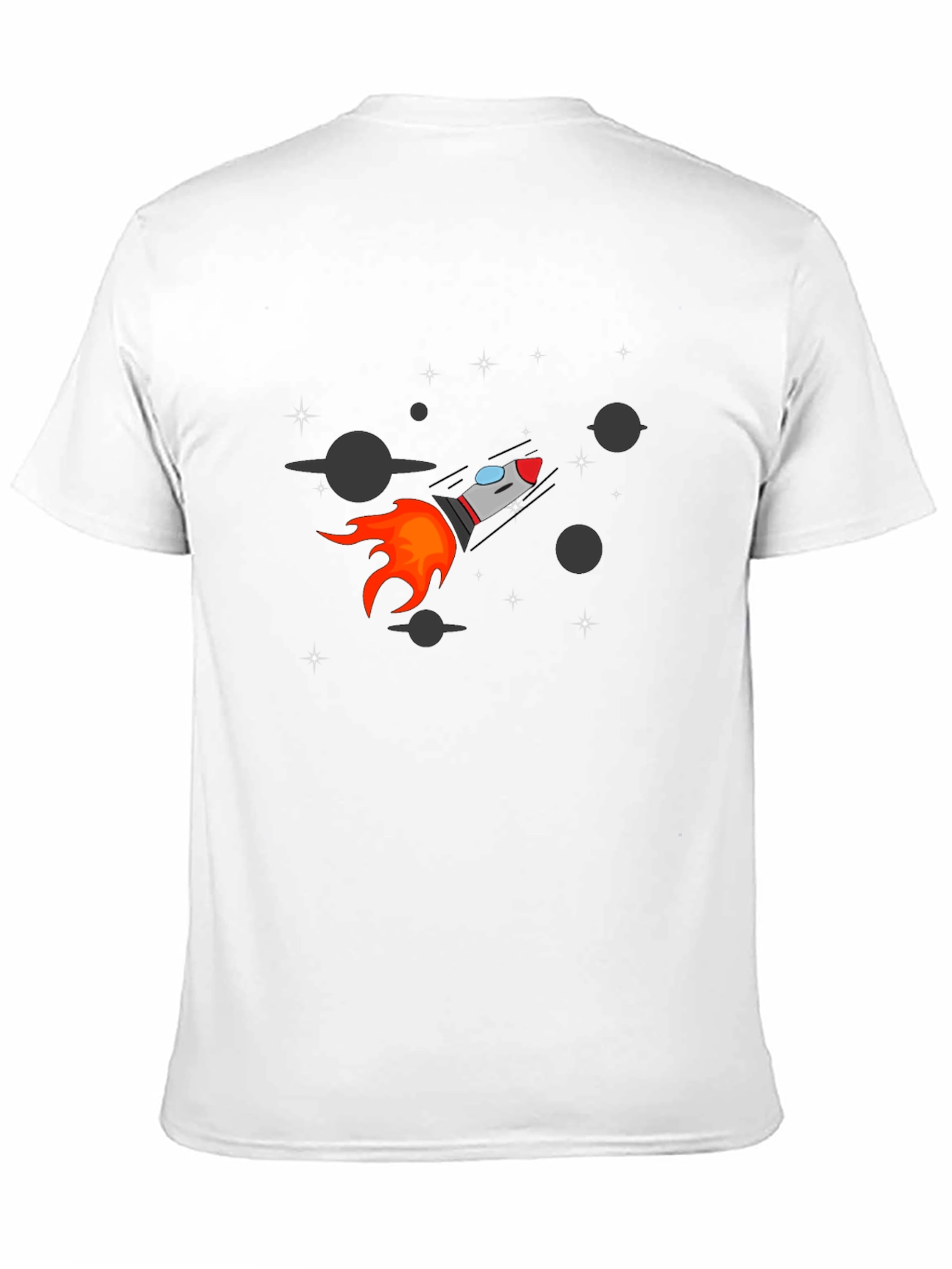 Rocket Graphic Black Tee - Space Adventure