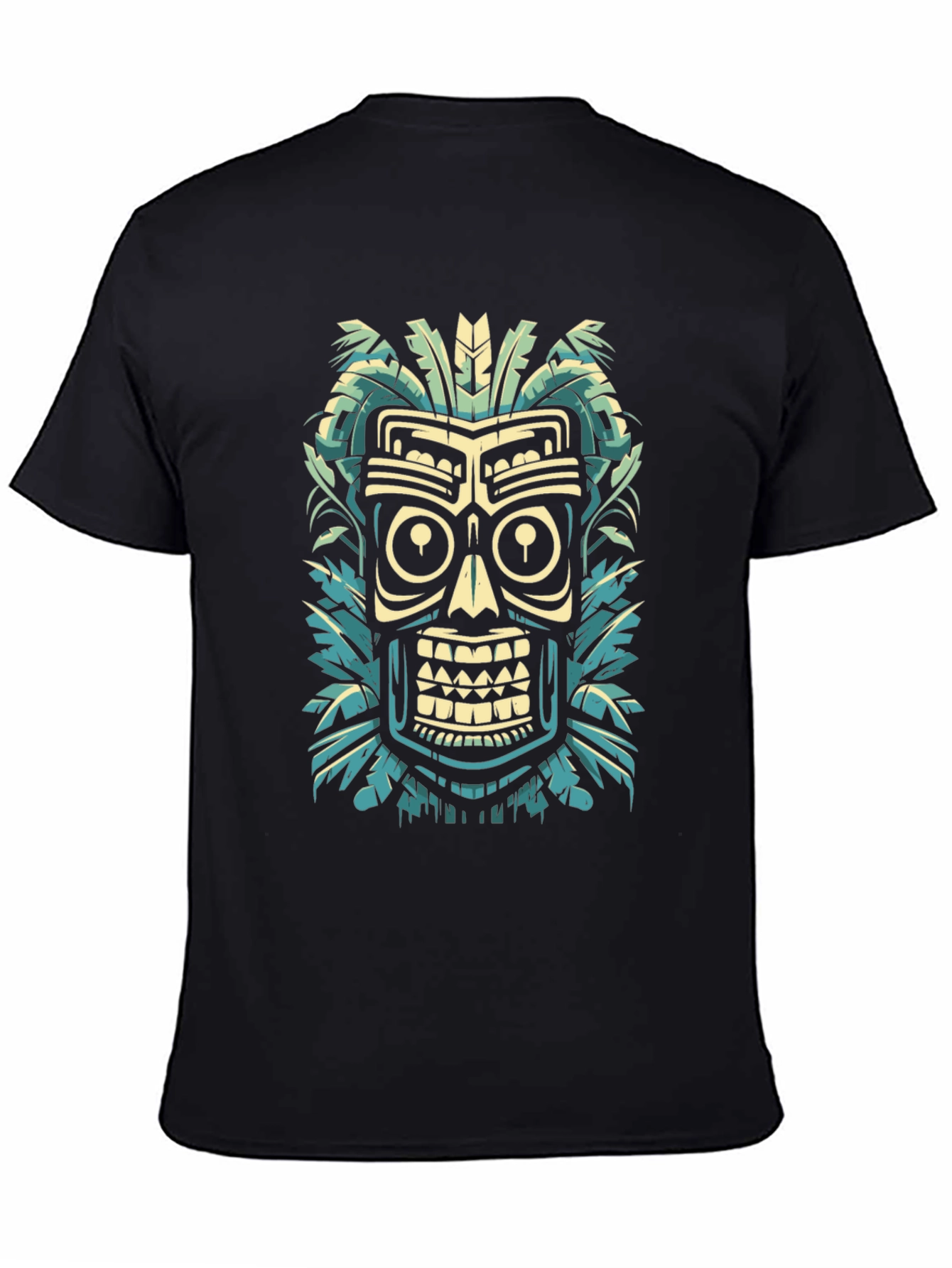 Tribal Tiki Mask Graphic Tee - Island Style