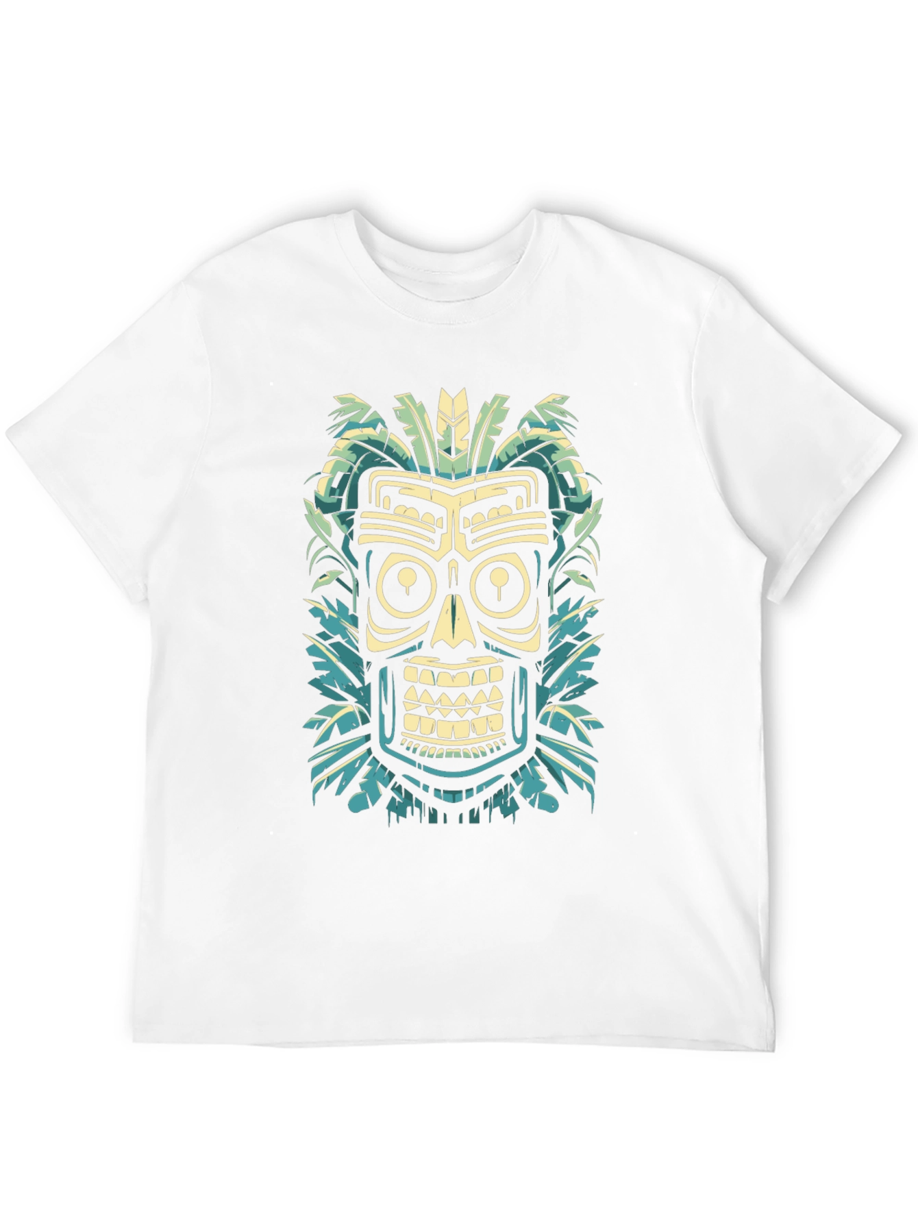 Tribal Tiki Mask Graphic Tee - Island Style