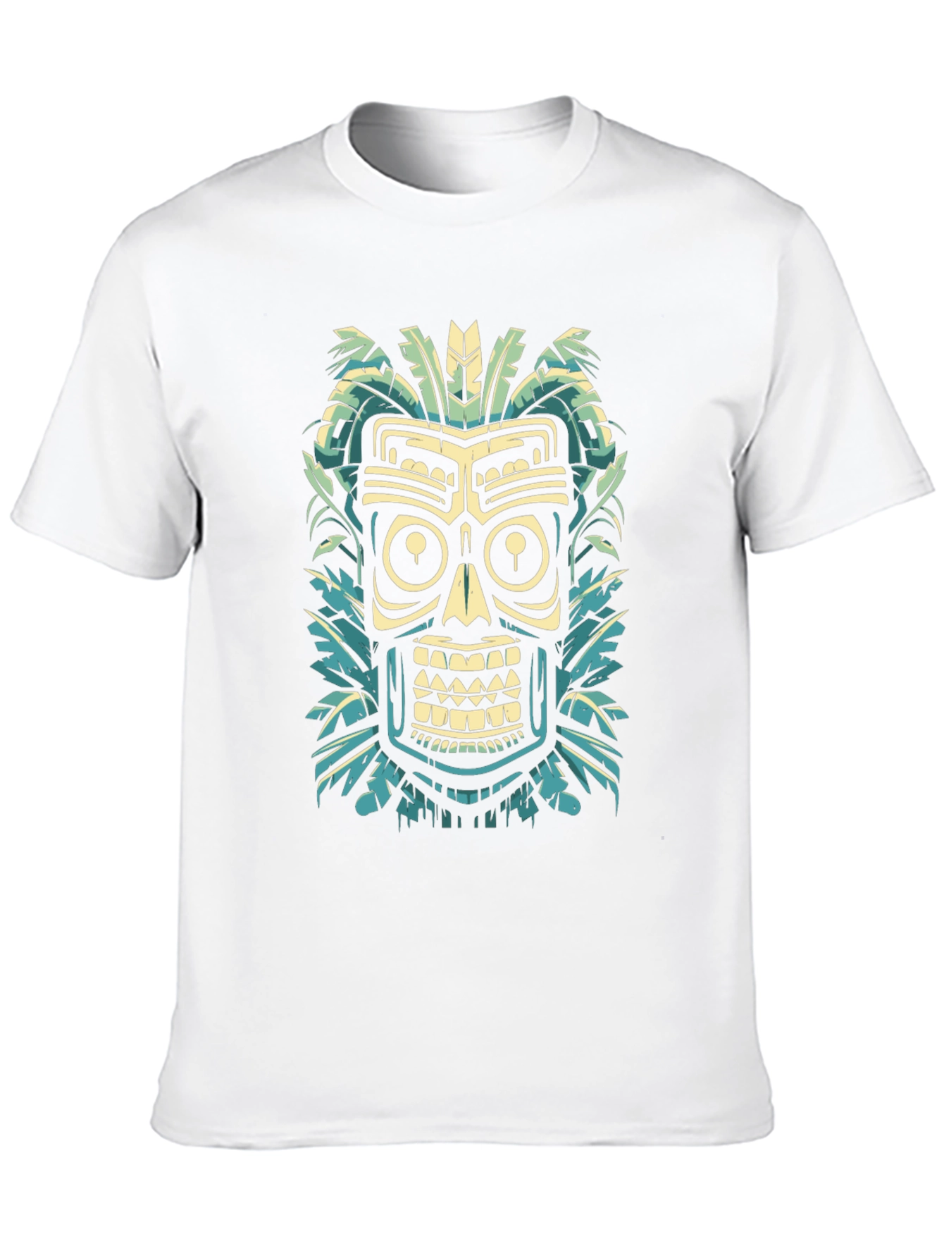 Tribal Tiki Mask Graphic Tee - Island Style