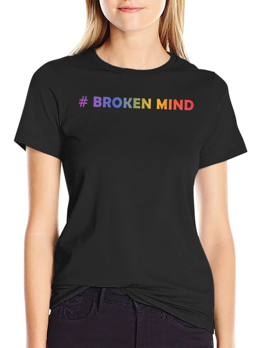 #Broken Mind Rainbow Graphic Tee - Black T-Shirt