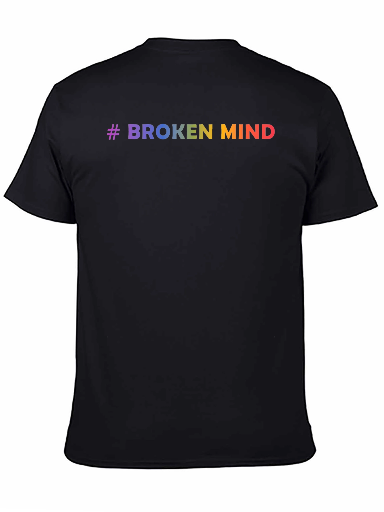 #Broken Mind Rainbow Graphic Tee - Black T-Shirt